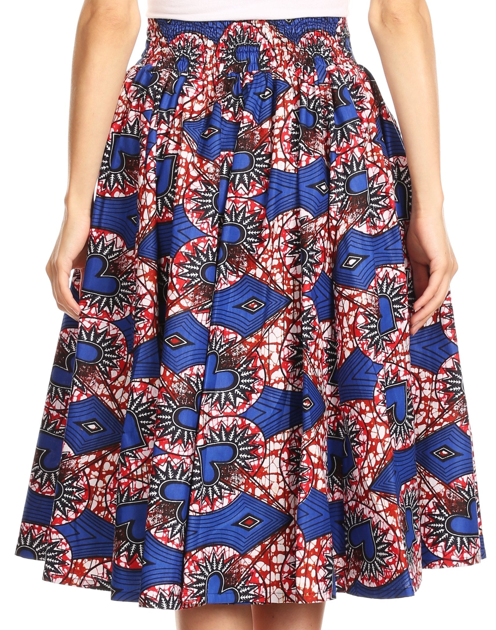 Sakkas African Dutch Ankara Wax Print Full Circle Skirt - Concordia Style Boutique