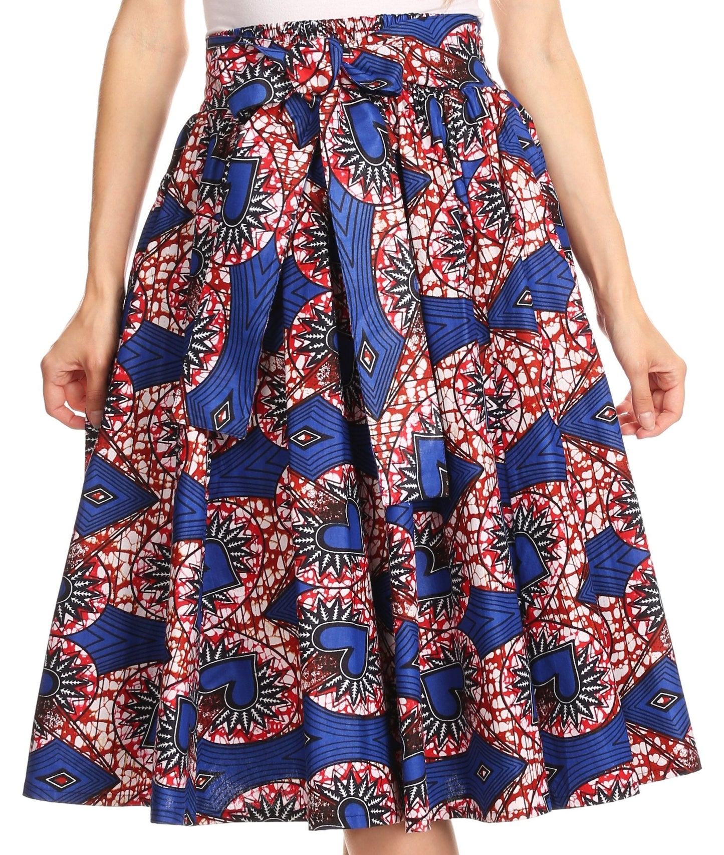 Sakkas African Dutch Ankara Wax Print Full Circle Skirt - Concordia Style Boutique