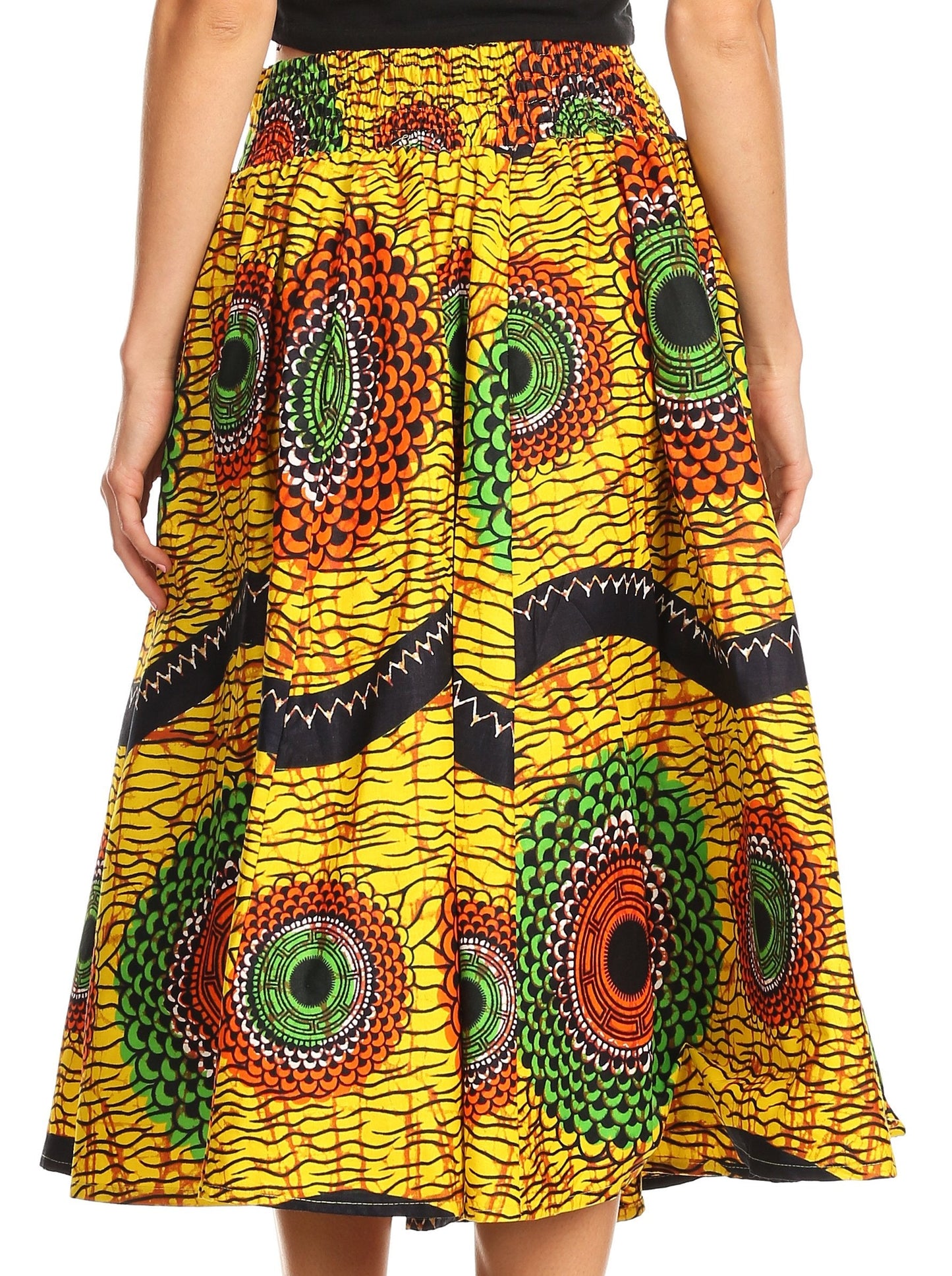 Sakkas African Dutch Ankara Wax Print Full Circle Skirt - Concordia Style Boutique