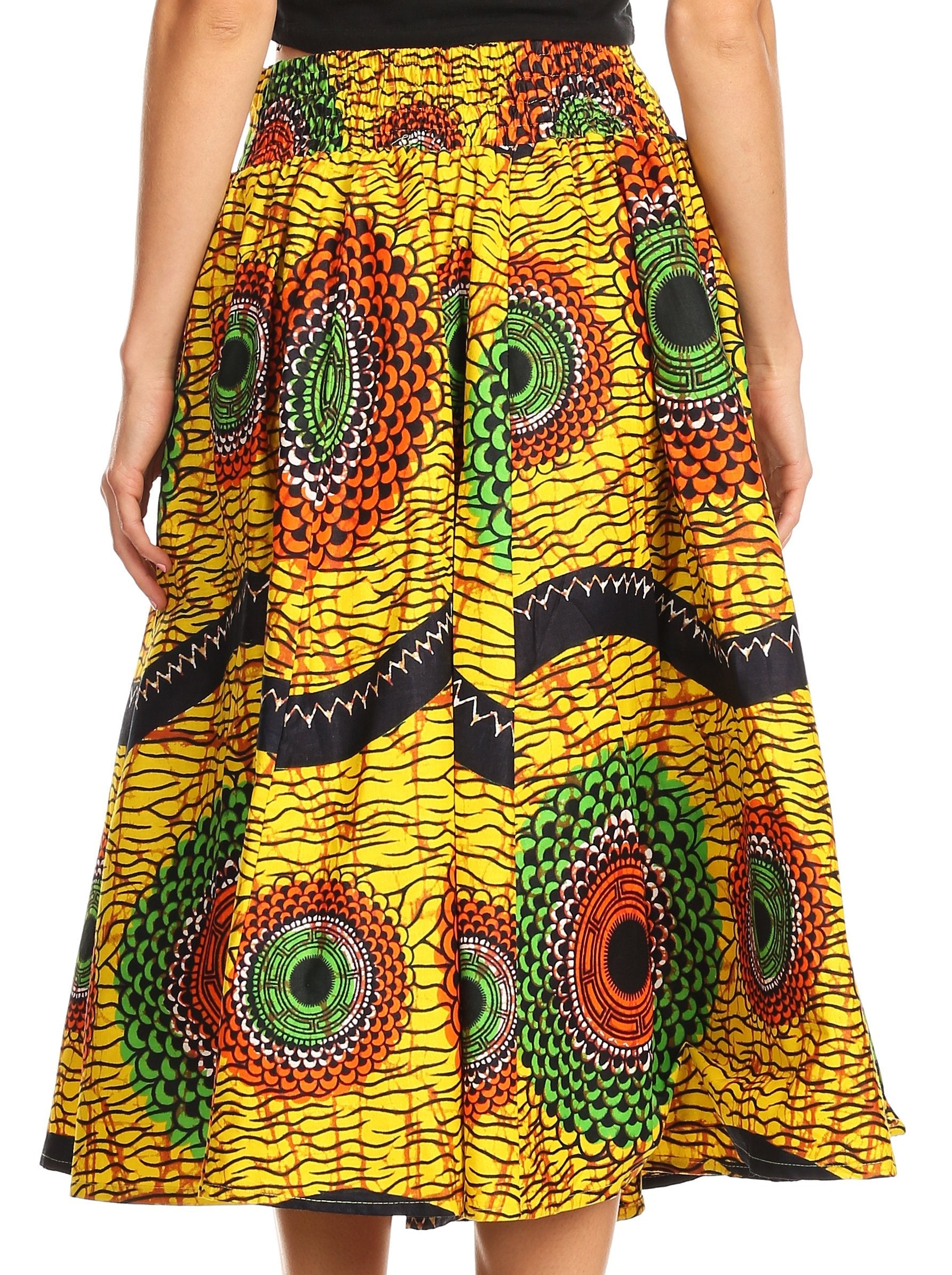 Sakkas African Dutch Ankara Wax Print Full Circle Skirt - Concordia Style Boutique