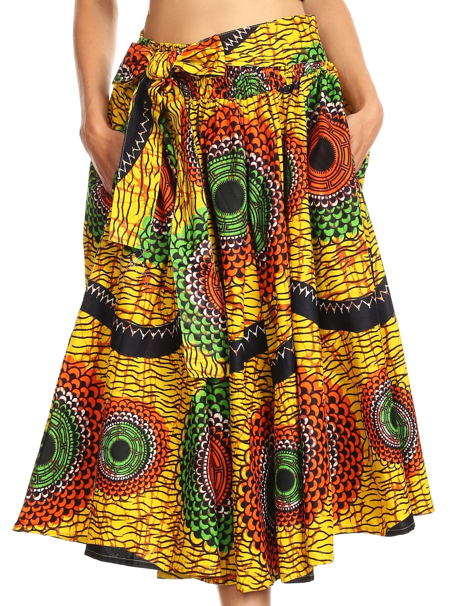 Sakkas African Dutch Ankara Wax Print Full Circle Skirt - Concordia Style Boutique
