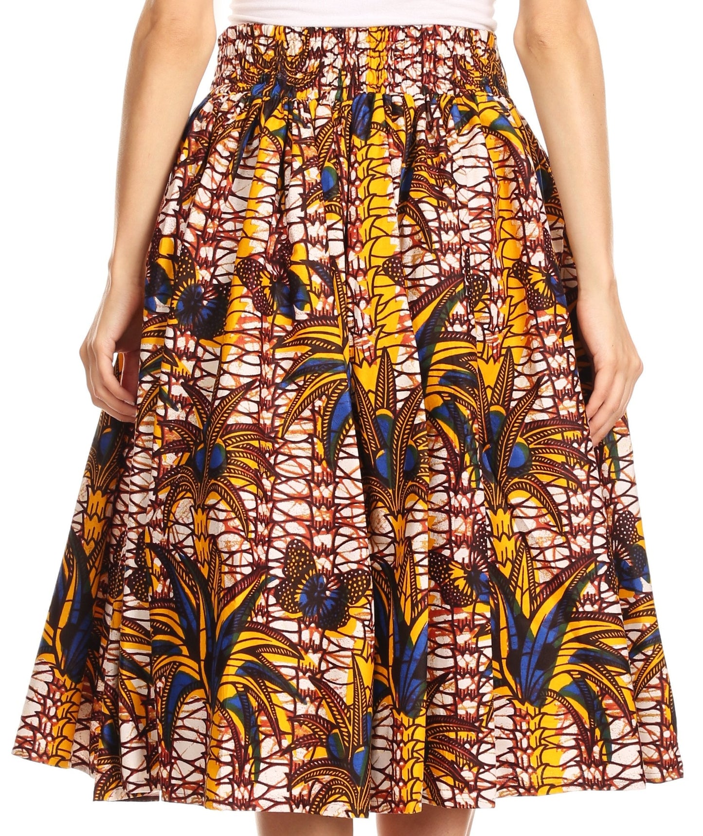 Sakkas African Dutch Ankara Wax Print Full Circle Skirt - Concordia Style Boutique