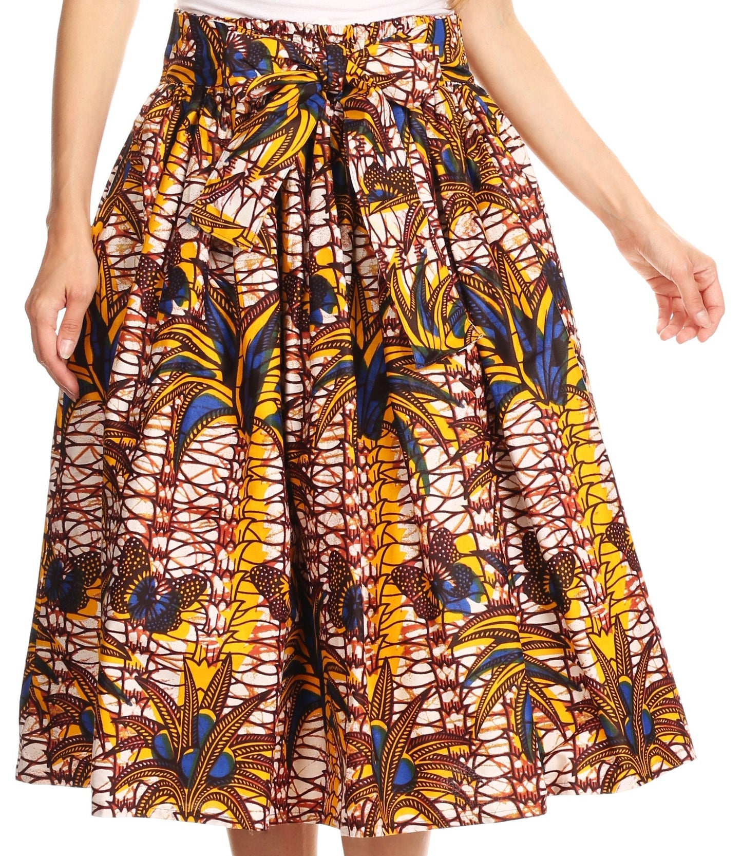 Sakkas African Dutch Ankara Wax Print Full Circle Skirt - Concordia Style Boutique