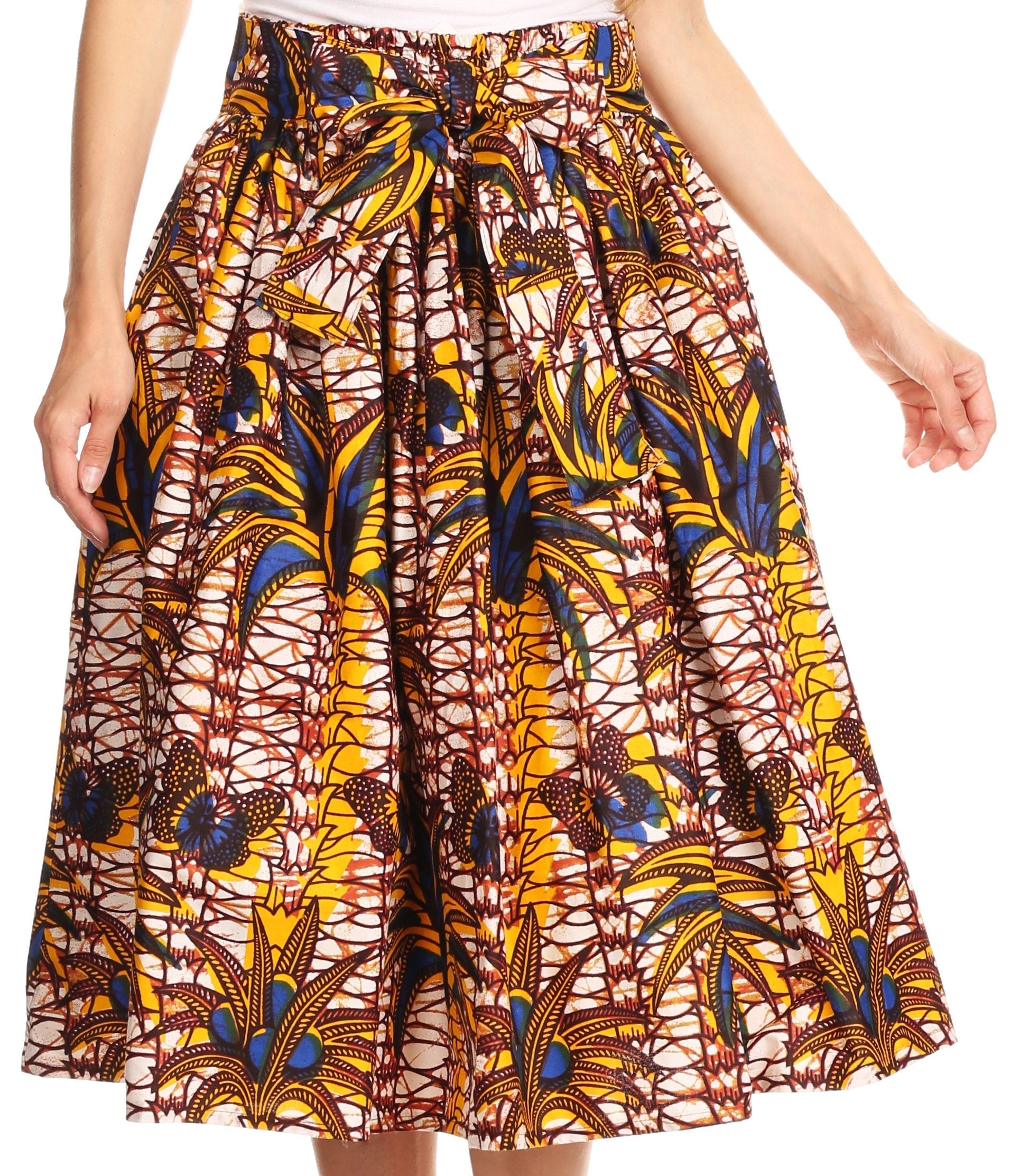Sakkas African Dutch Ankara Wax Print Full Circle Skirt - Concordia Style Boutique
