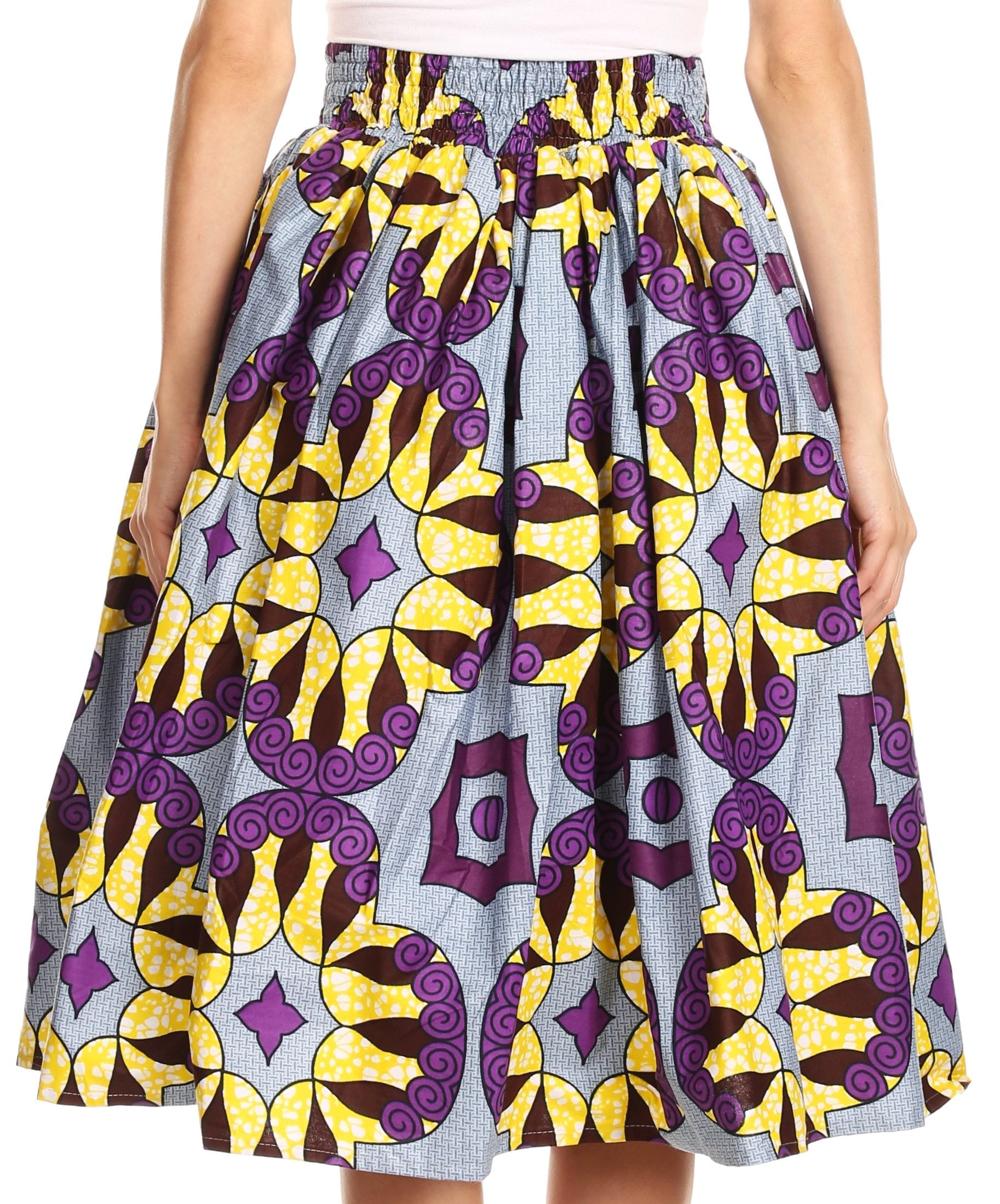 Sakkas African Dutch Ankara Wax Print Full Circle Skirt - Concordia Style Boutique