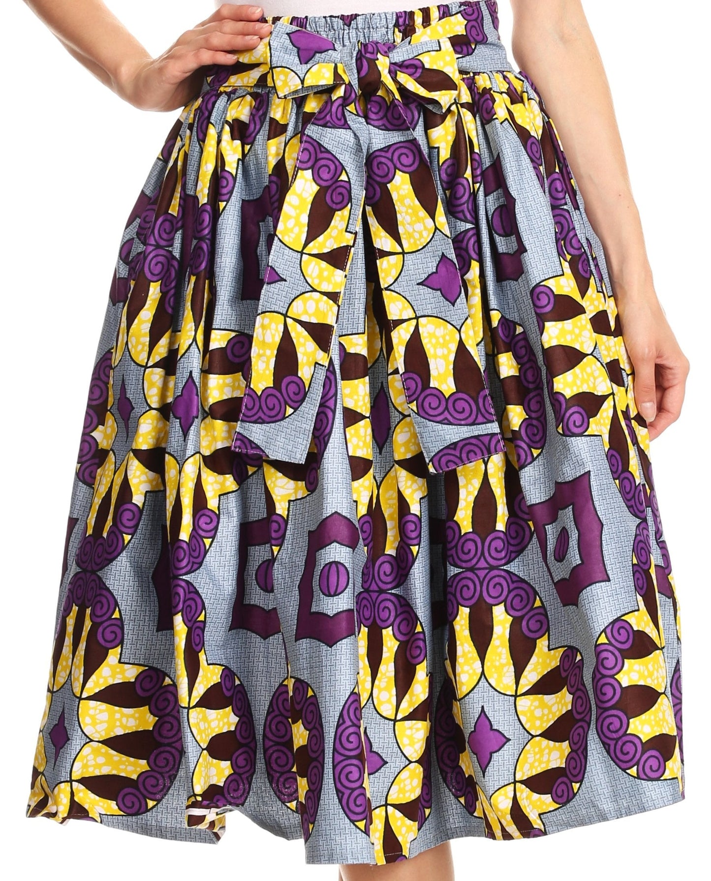 Sakkas African Dutch Ankara Wax Print Full Circle Skirt - Concordia Style Boutique