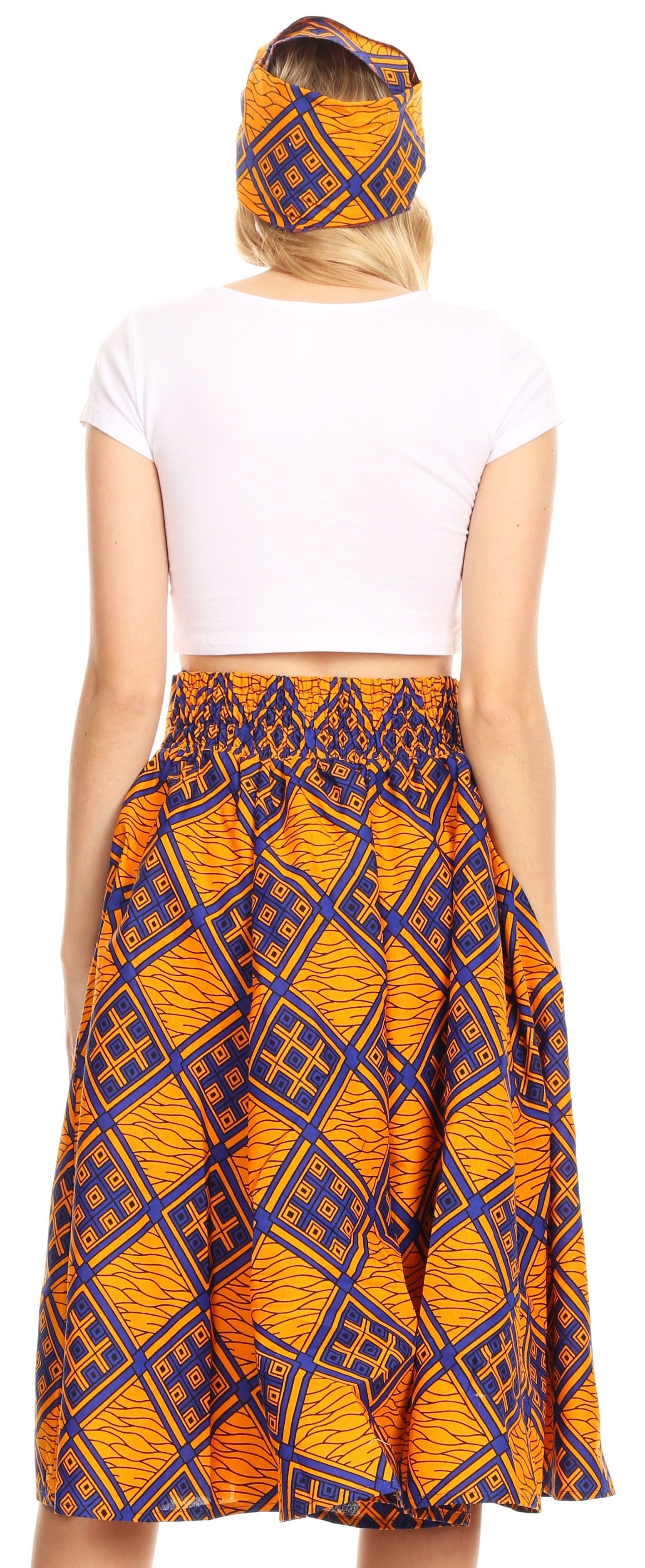 Sakkas African Dutch Ankara Wax Print Full Circle Skirt - Concordia Style Boutique
