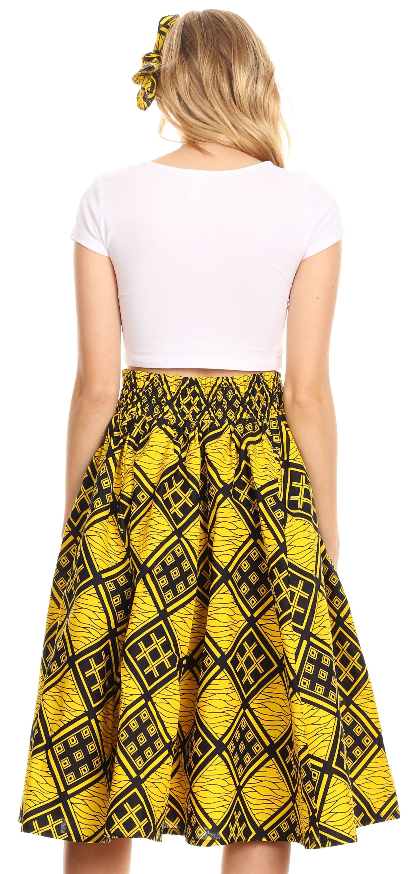 Sakkas African Dutch Ankara Wax Print Full Circle Skirt - Concordia Style Boutique