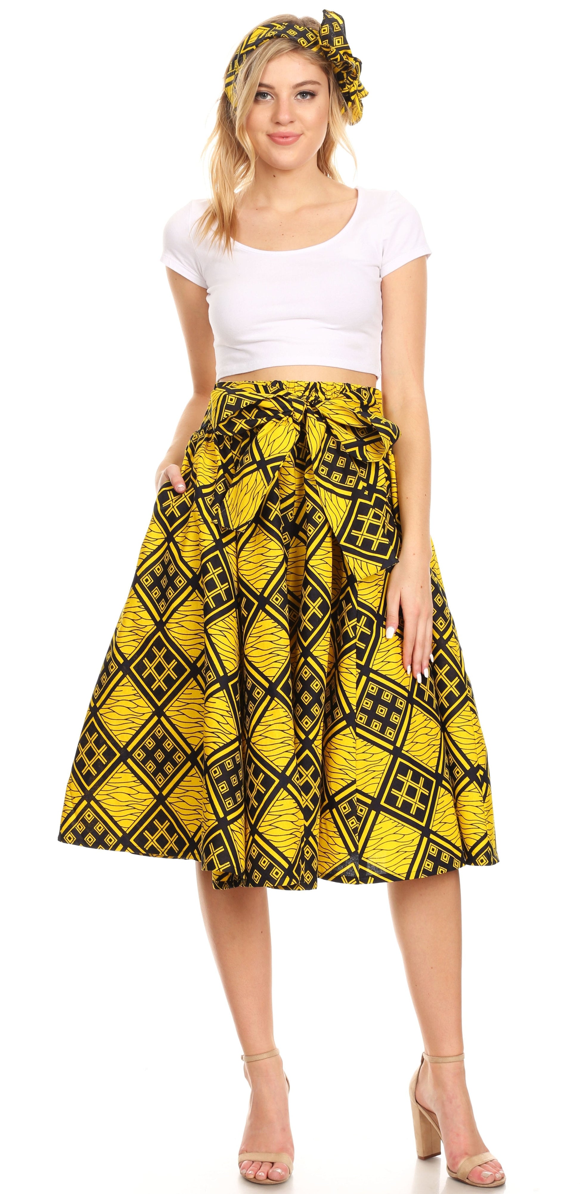 Sakkas African Dutch Ankara Wax Print Full Circle Skirt - Concordia Style Boutique
