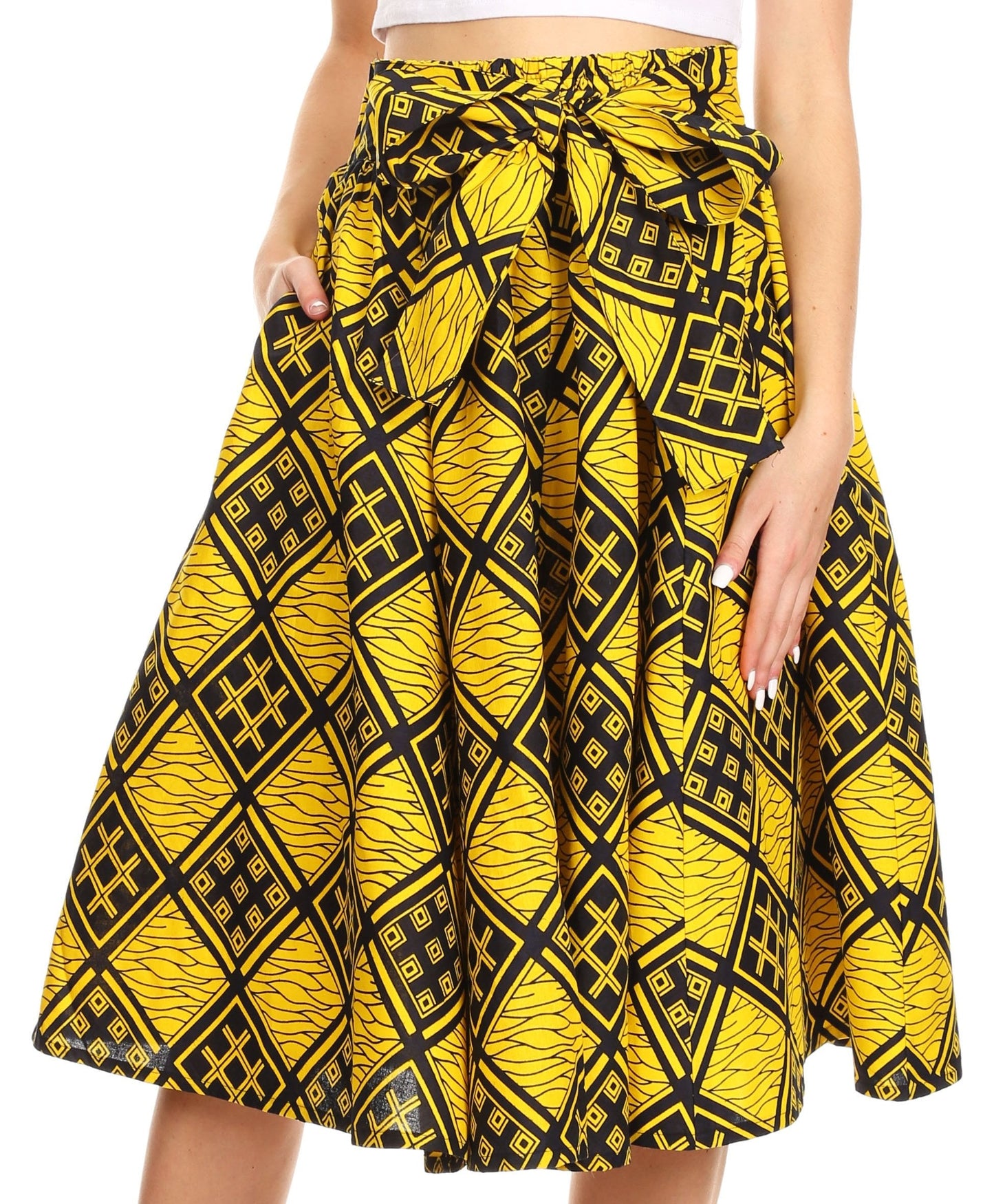 Sakkas African Dutch Ankara Wax Print Full Circle Skirt - Concordia Style Boutique