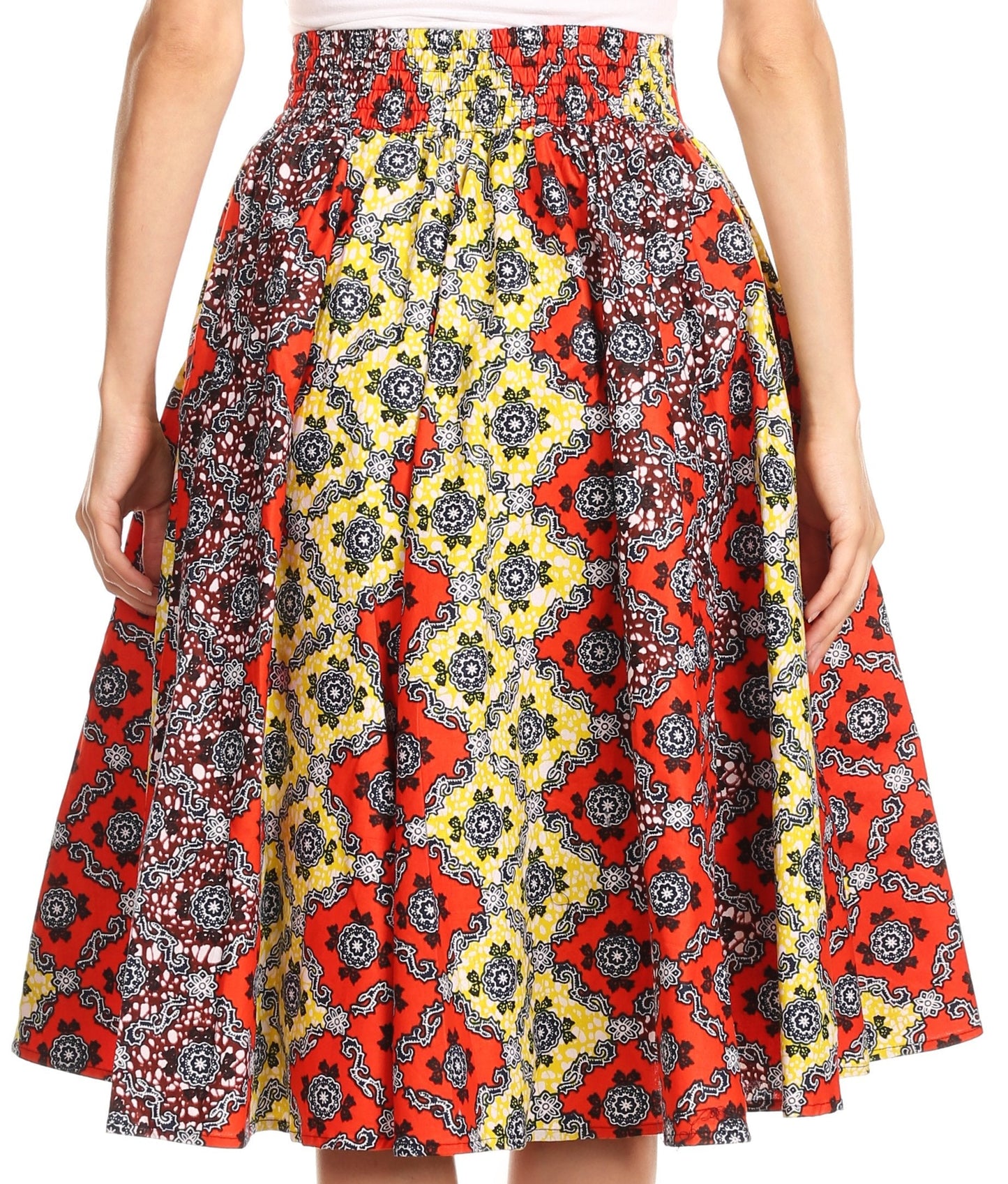 Sakkas African Dutch Ankara Wax Print Full Circle Skirt - Concordia Style Boutique
