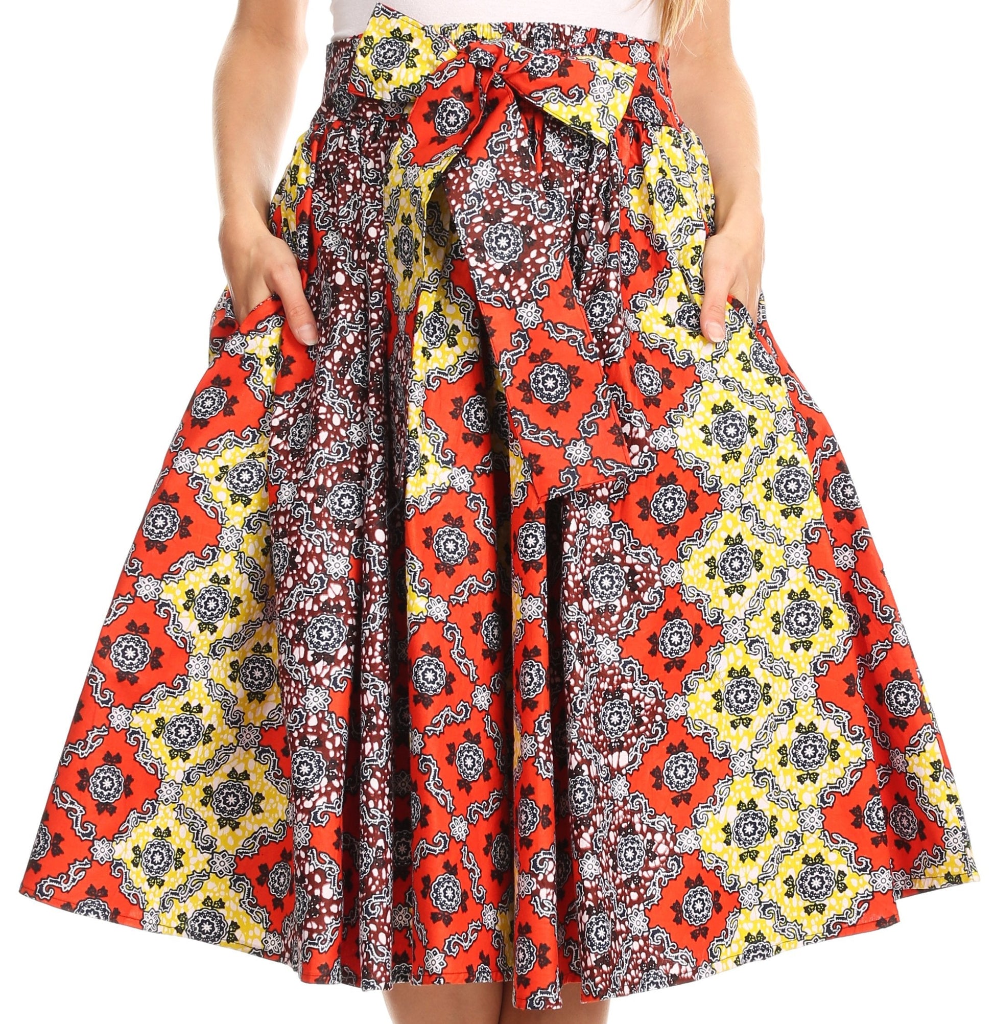 Sakkas African Dutch Ankara Wax Print Full Circle Skirt - Concordia Style Boutique