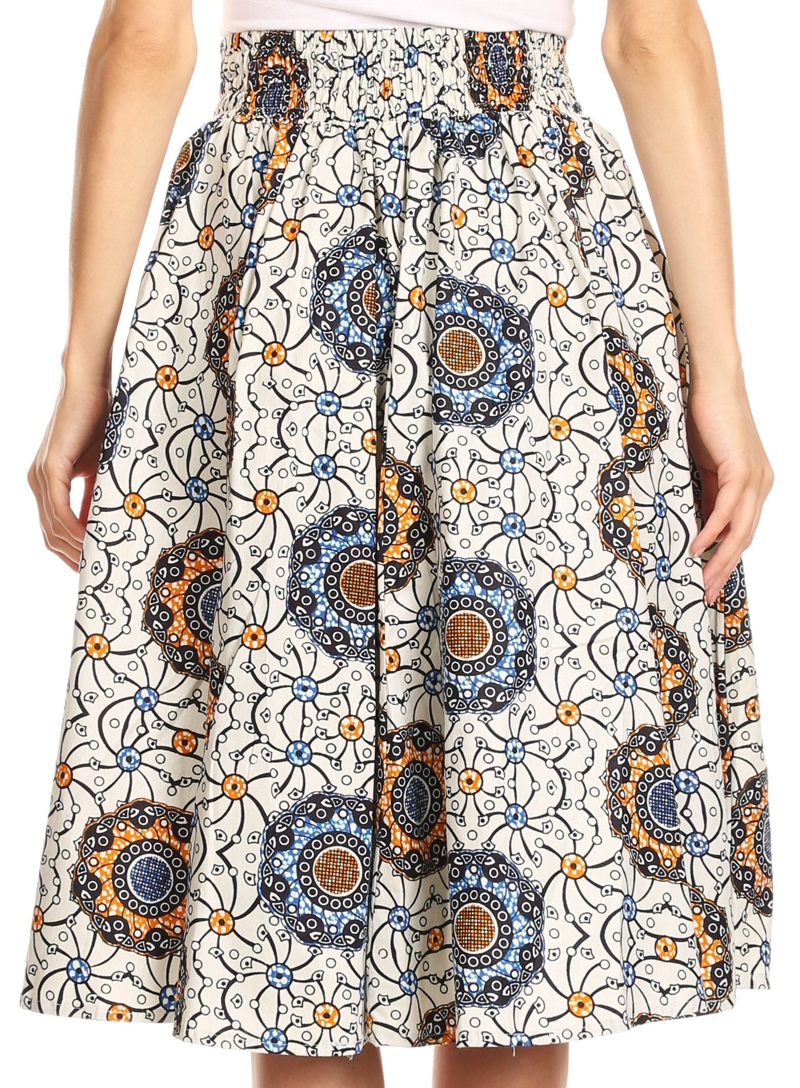 Sakkas African Dutch Ankara Wax Print Full Circle Skirt - Concordia Style Boutique