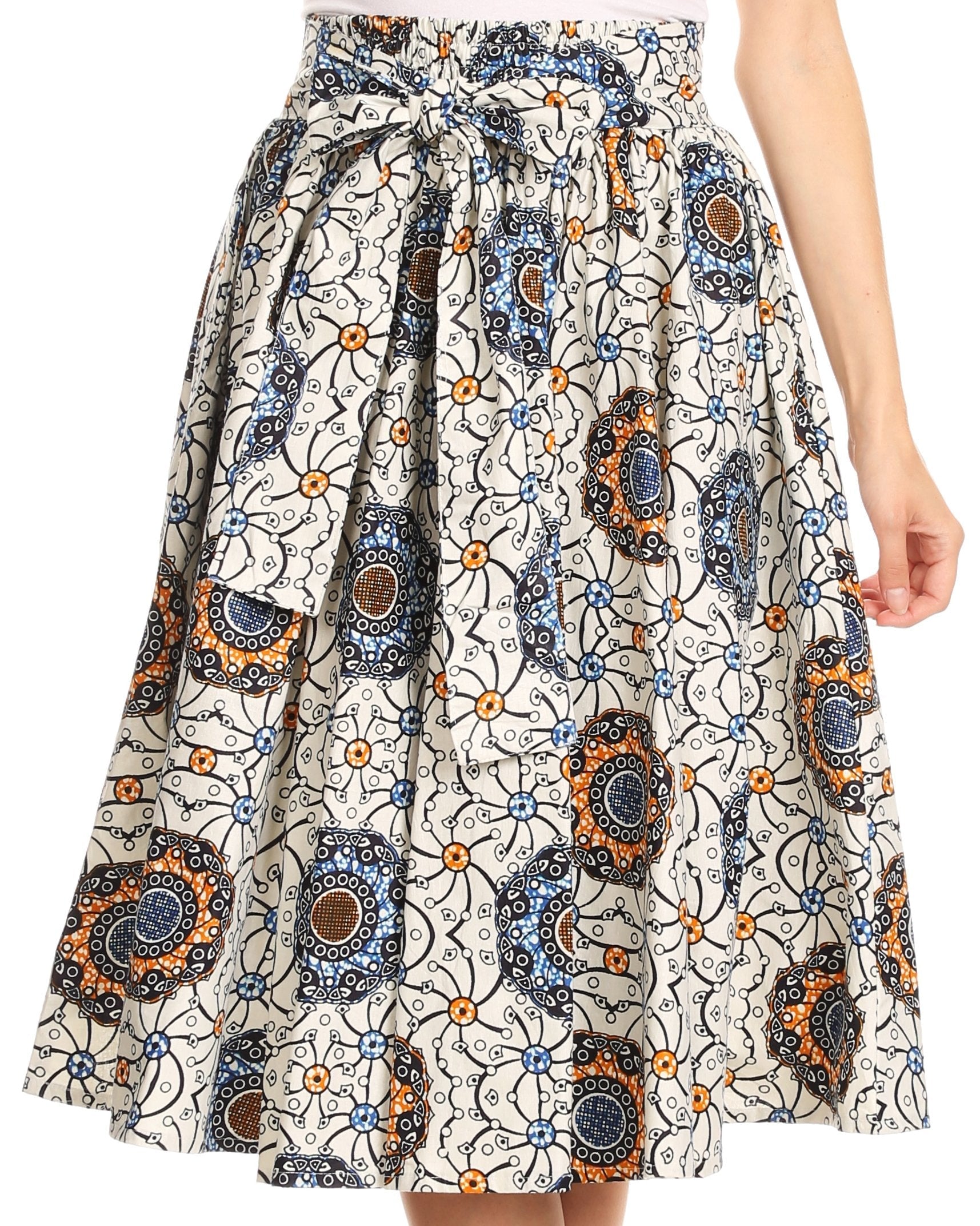 Sakkas African Dutch Ankara Wax Print Full Circle Skirt - Concordia Style Boutique