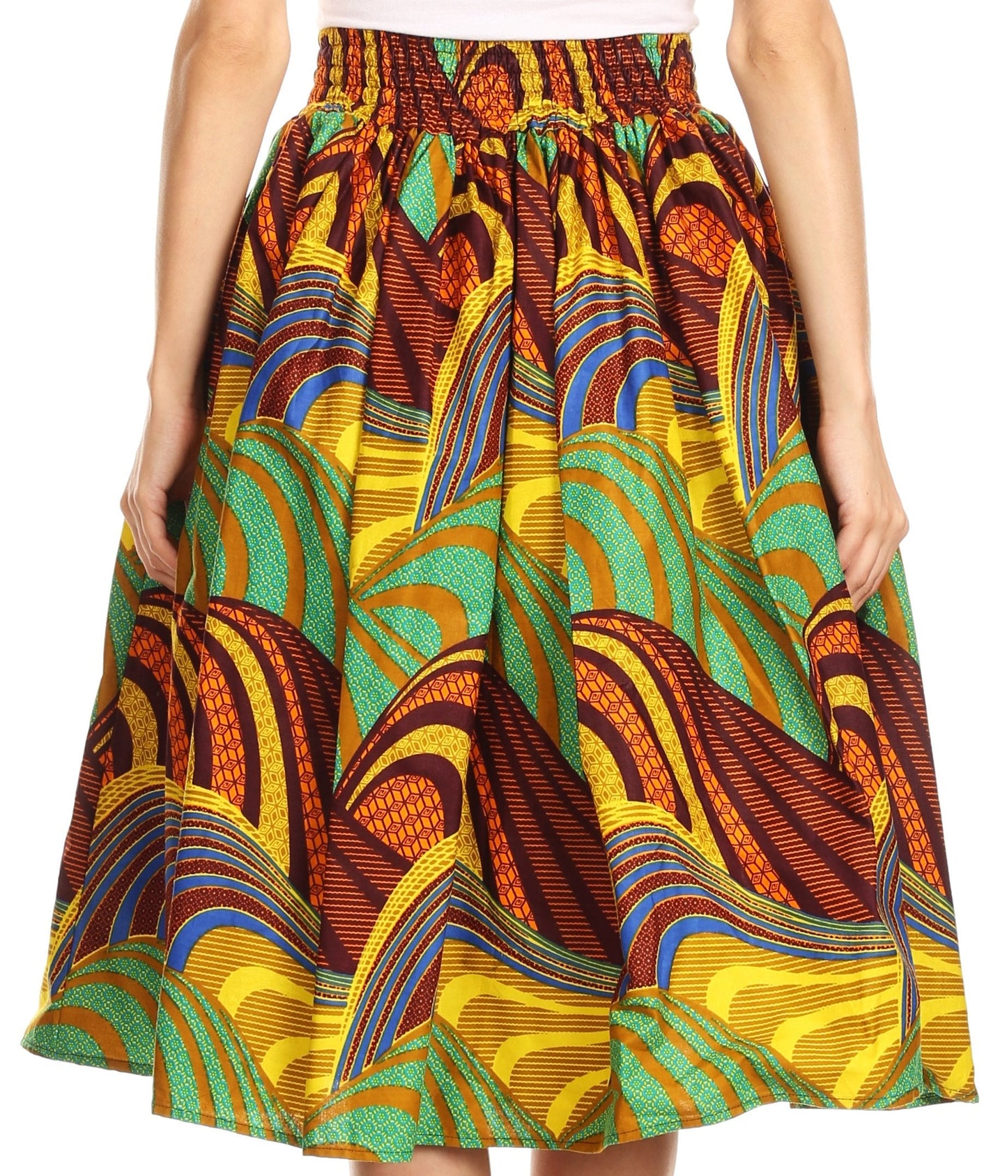 Sakkas African Dutch Ankara Wax Print Full Circle Skirt - Concordia Style Boutique