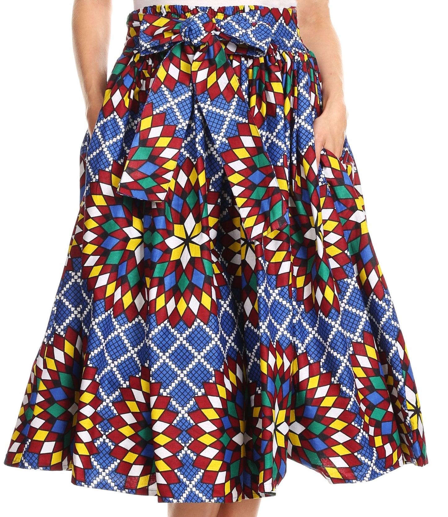 Sakkas African Dutch Ankara Wax Print Full Circle Skirt - Concordia Style Boutique