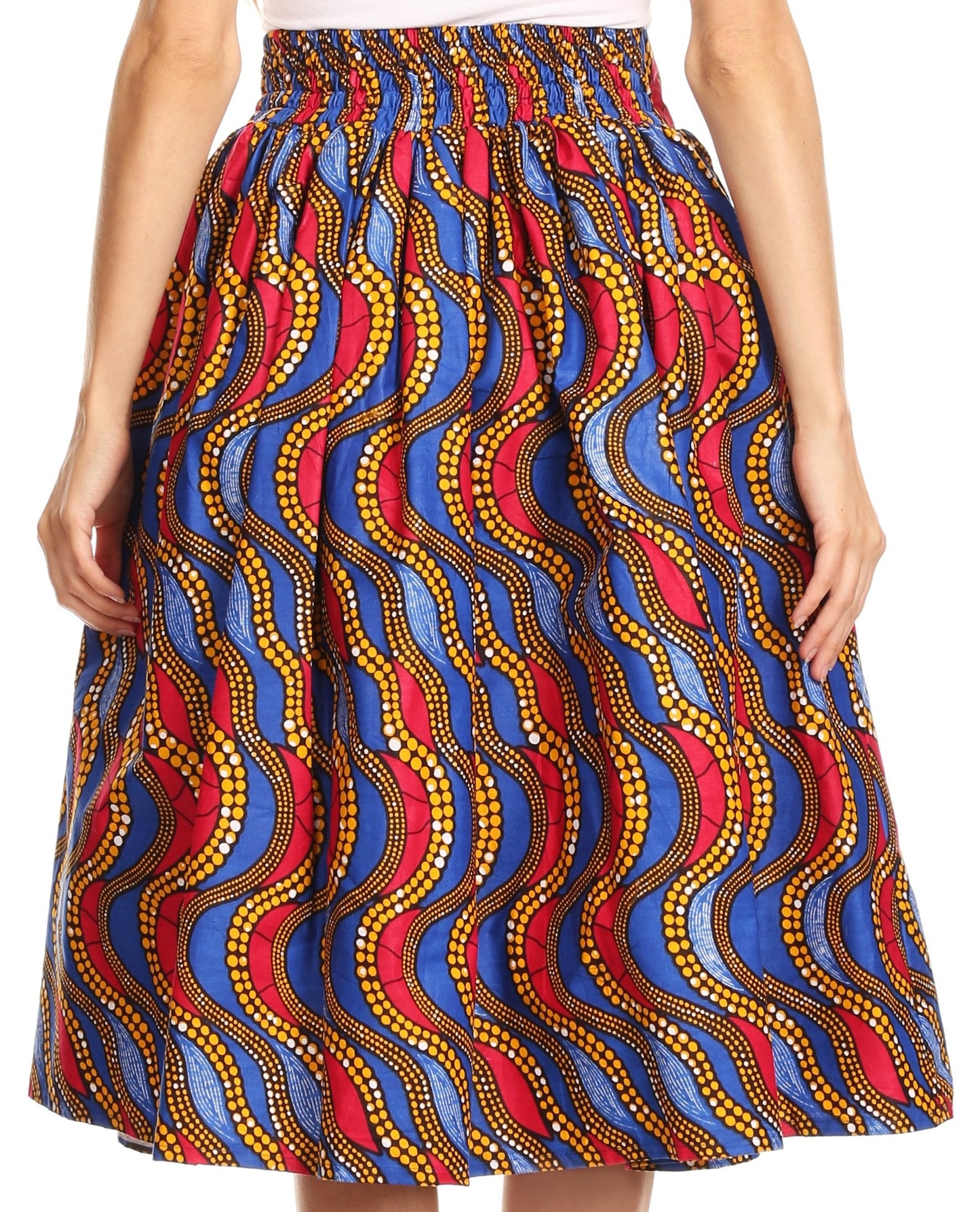 Sakkas African Dutch Ankara Wax Print Full Circle Skirt - Concordia Style Boutique
