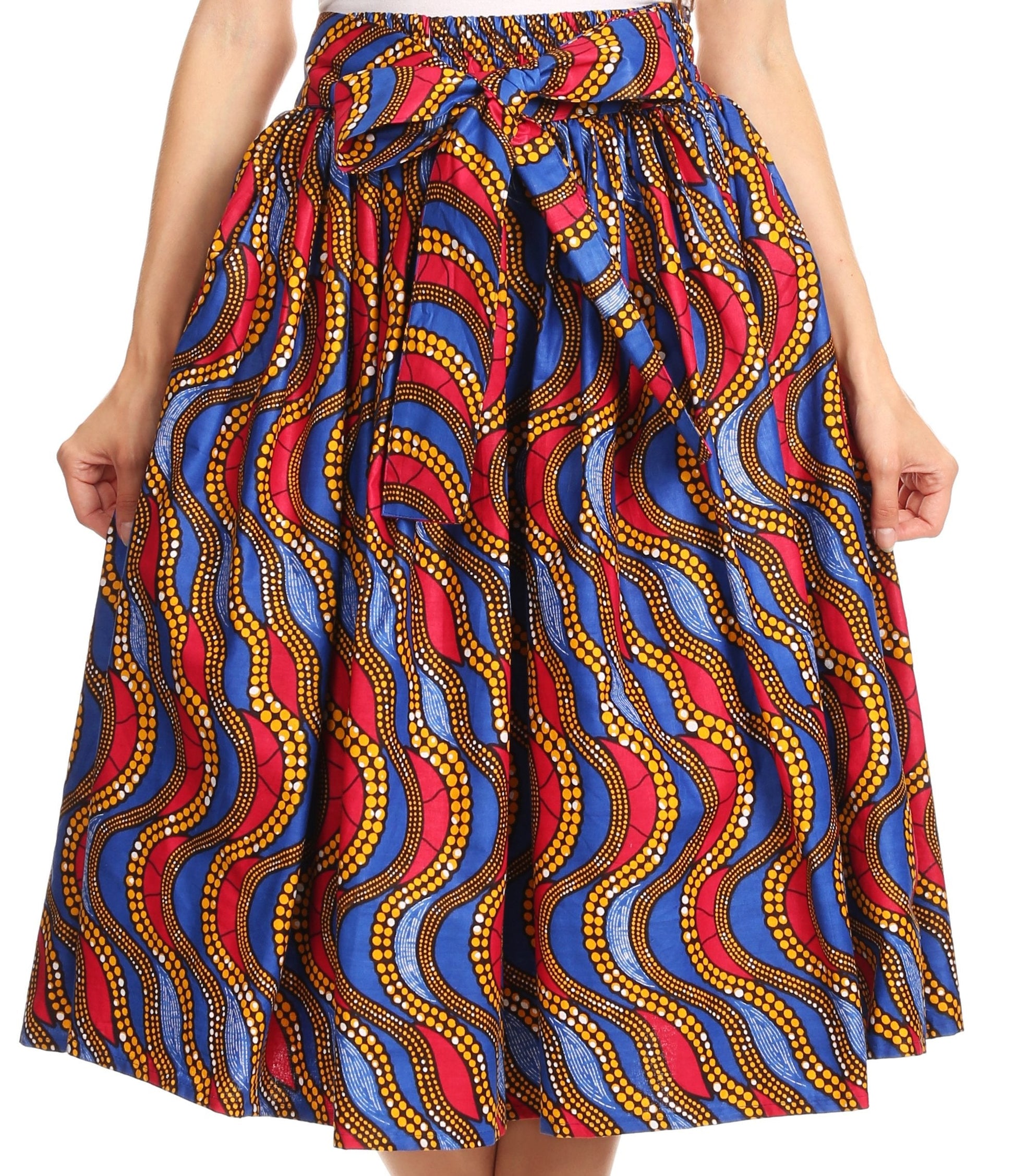 Sakkas African Dutch Ankara Wax Print Full Circle Skirt - Concordia Style Boutique