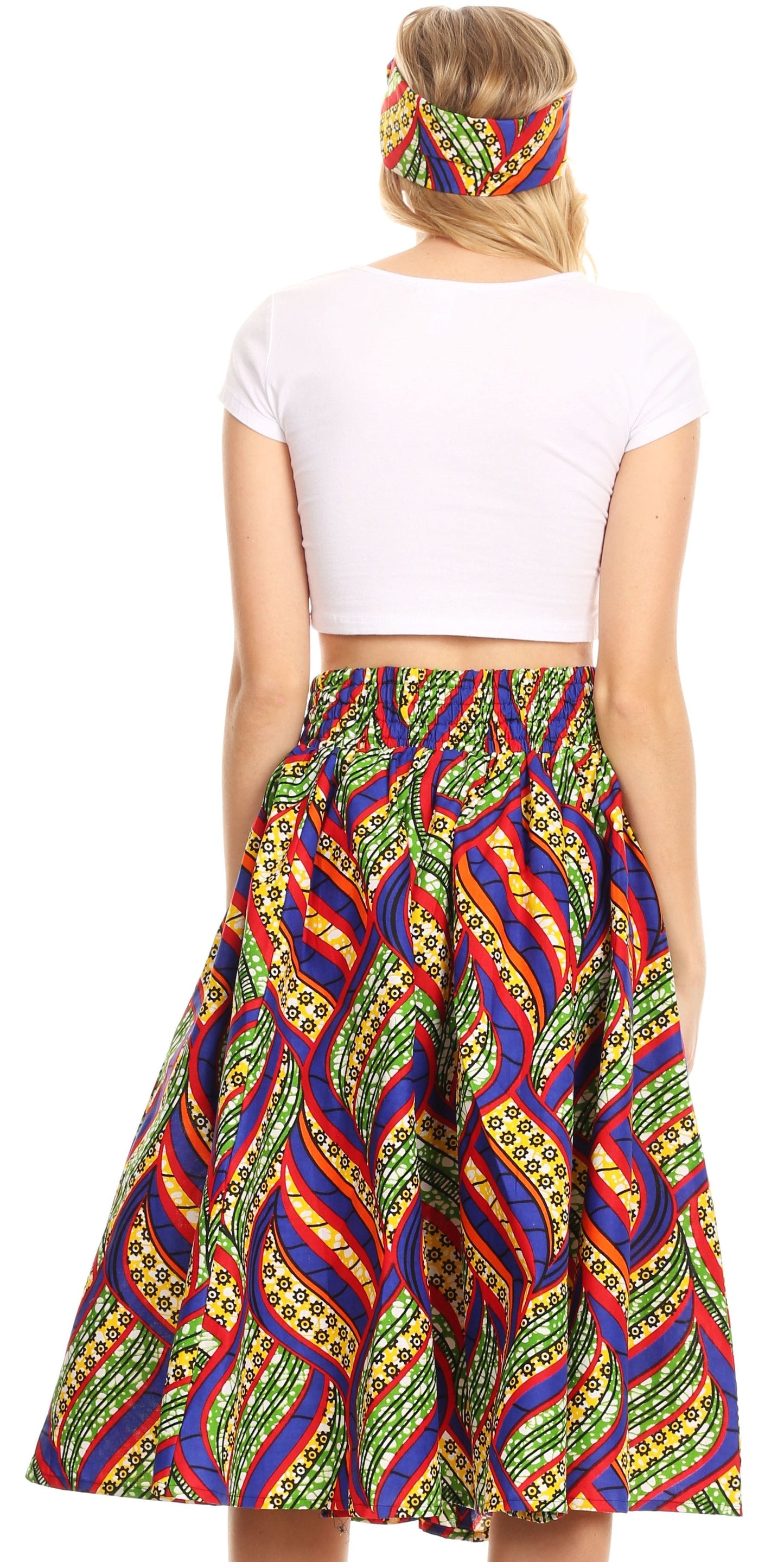 Sakkas African Dutch Ankara Wax Print Full Circle Skirt - Concordia Style Boutique