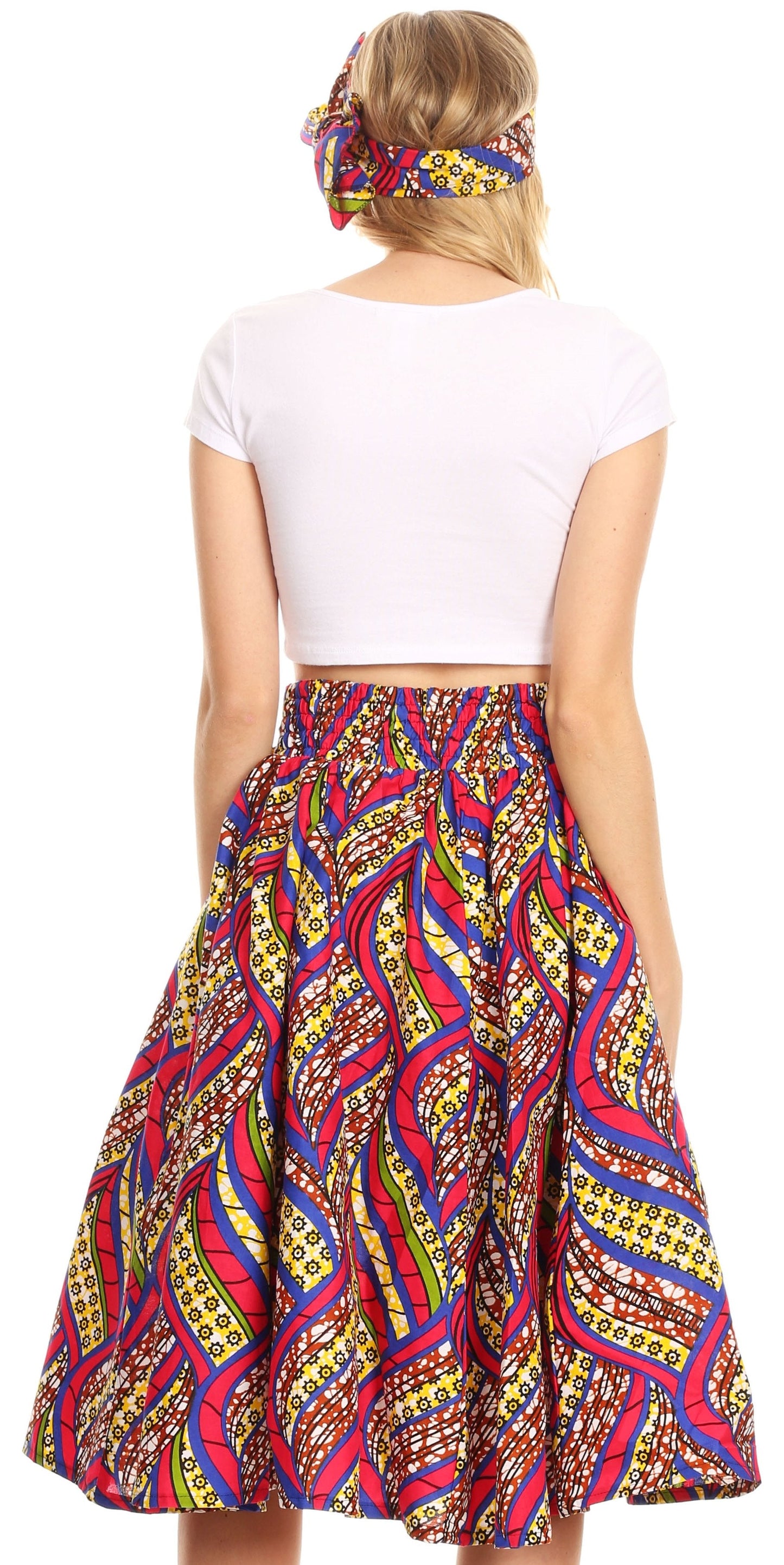 Sakkas African Dutch Ankara Wax Print Full Circle Skirt - Concordia Style Boutique