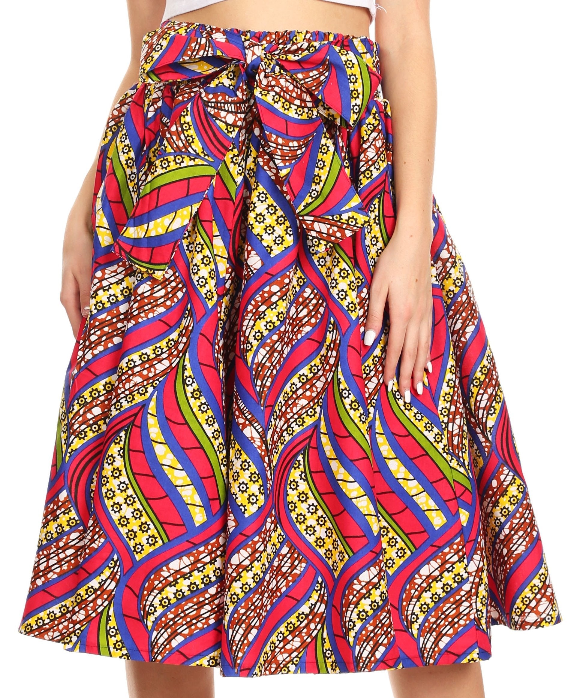 Sakkas African Dutch Ankara Wax Print Full Circle Skirt - Concordia Style Boutique