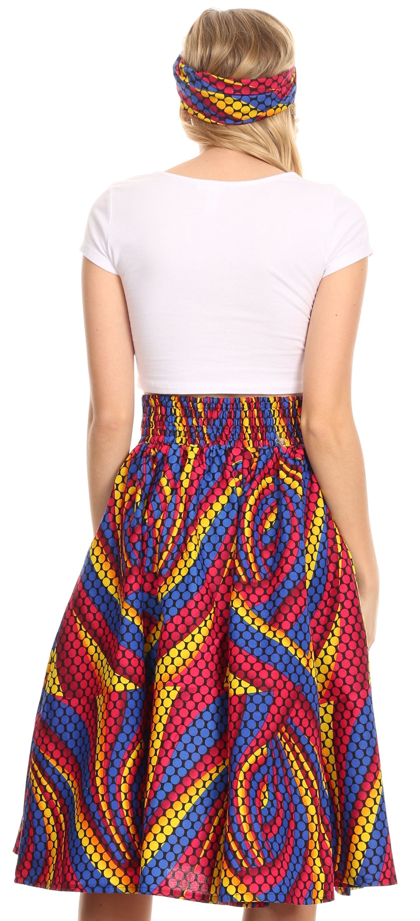 Sakkas African Dutch Ankara Wax Print Full Circle Skirt - Concordia Style Boutique