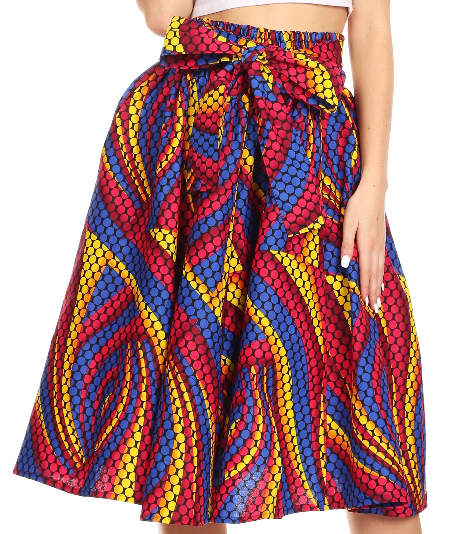 Sakkas African Dutch Ankara Wax Print Full Circle Skirt - Concordia Style Boutique