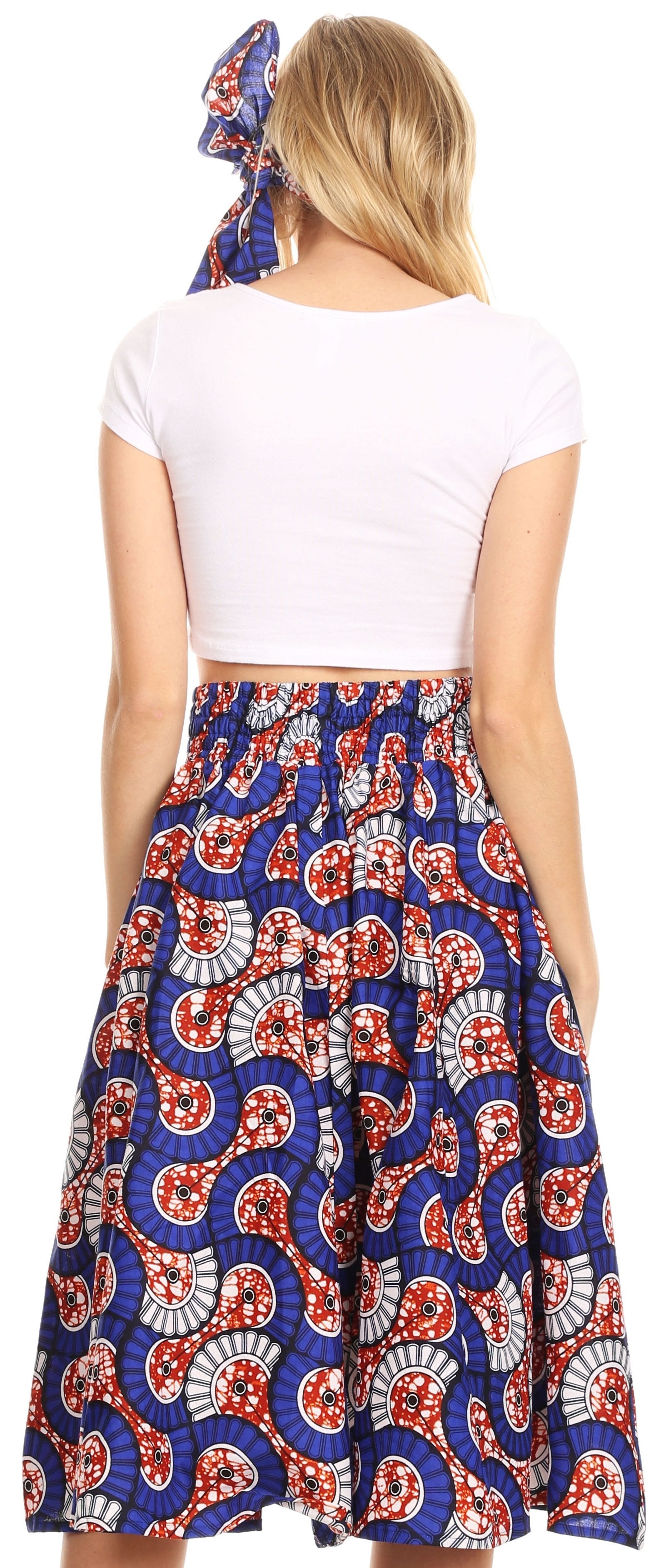 Sakkas African Dutch Ankara Wax Print Full Circle Skirt - Concordia Style Boutique