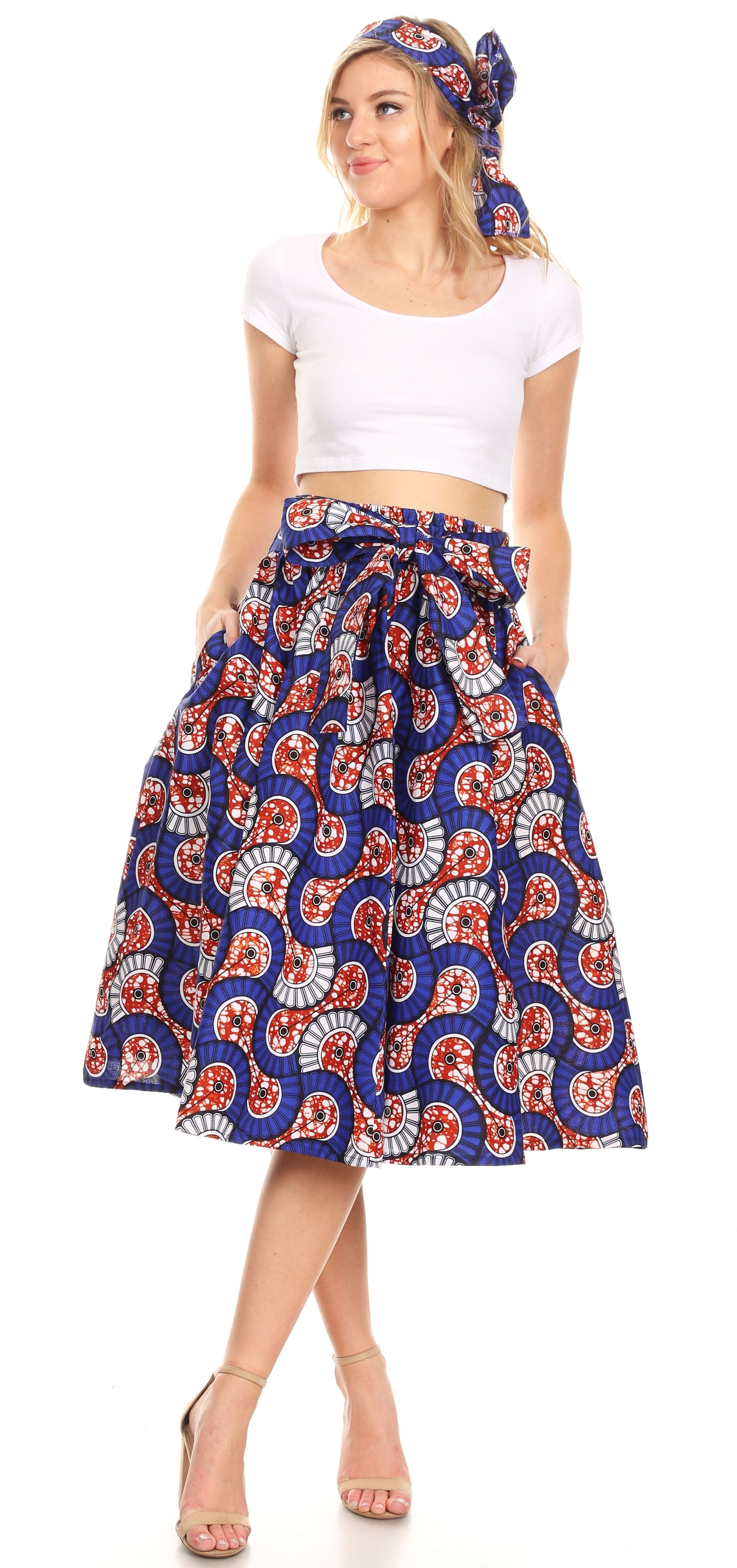 Sakkas African Dutch Ankara Wax Print Full Circle Skirt - Concordia Style Boutique