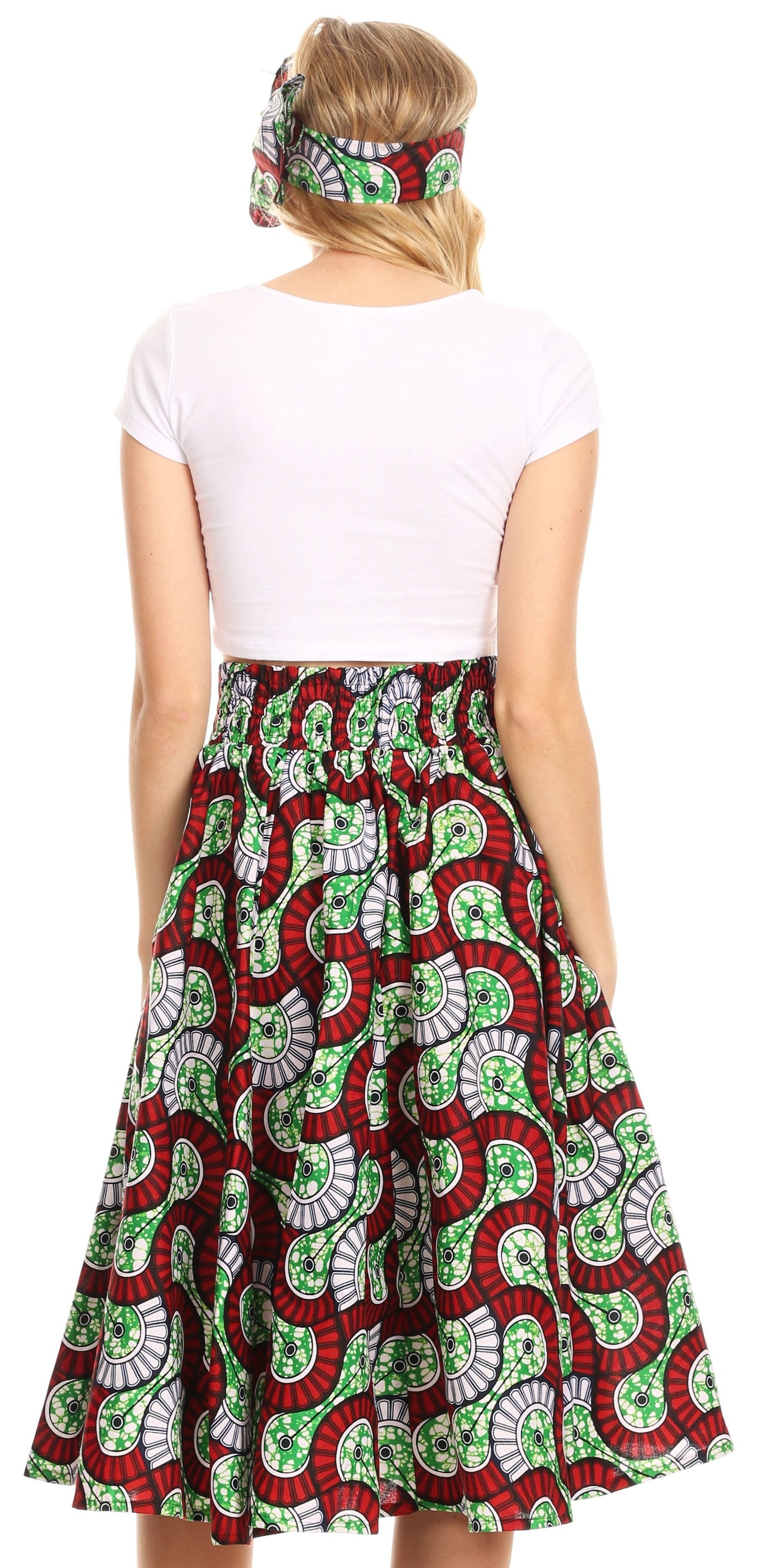 Sakkas African Dutch Ankara Wax Print Full Circle Skirt - Concordia Style Boutique