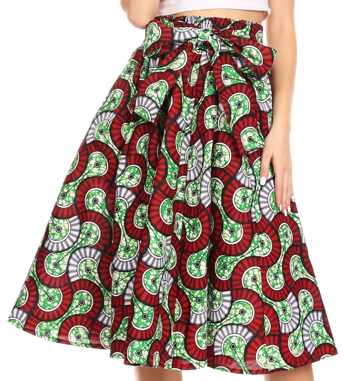 Sakkas African Dutch Ankara Wax Print Full Circle Skirt - Concordia Style Boutique