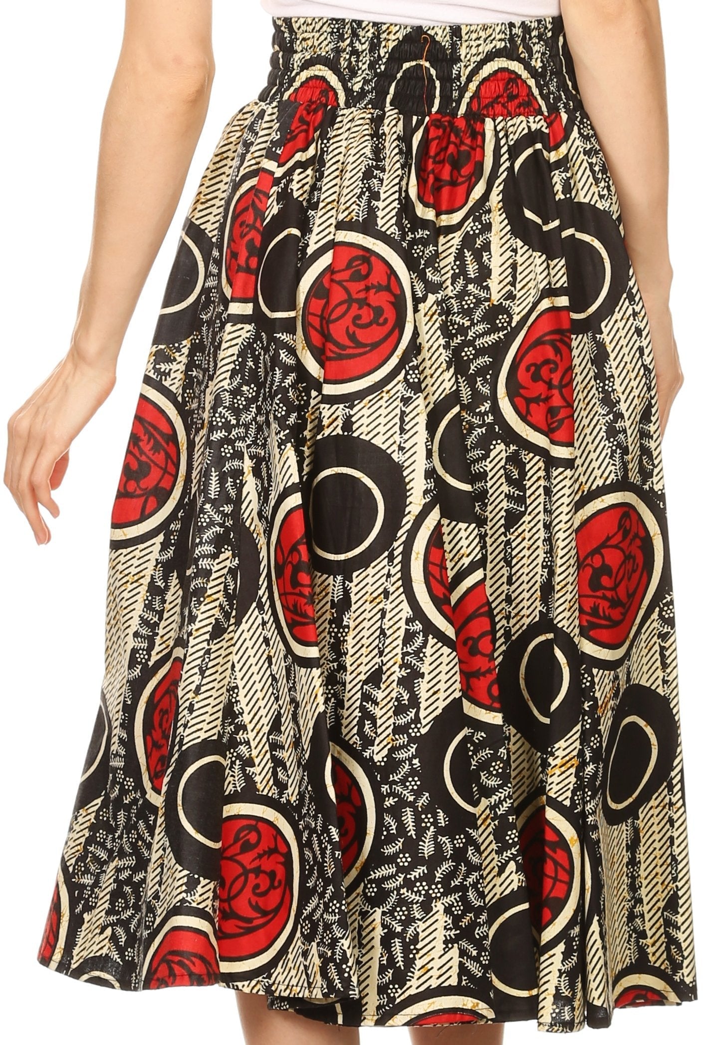 Sakkas African Dutch Ankara Wax Print Full Circle Skirt - Concordia Style Boutique