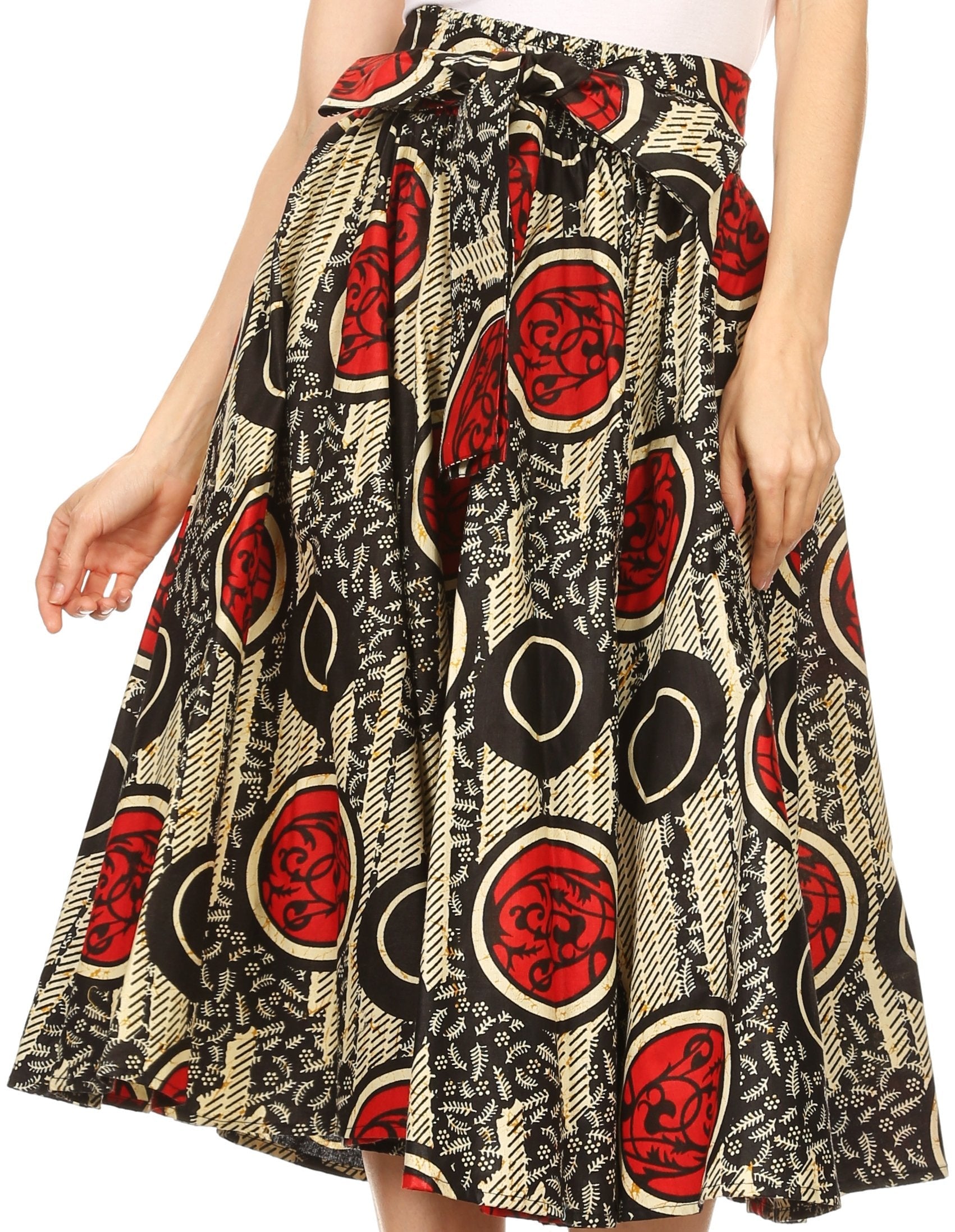 Sakkas African Dutch Ankara Wax Print Full Circle Skirt - Concordia Style Boutique