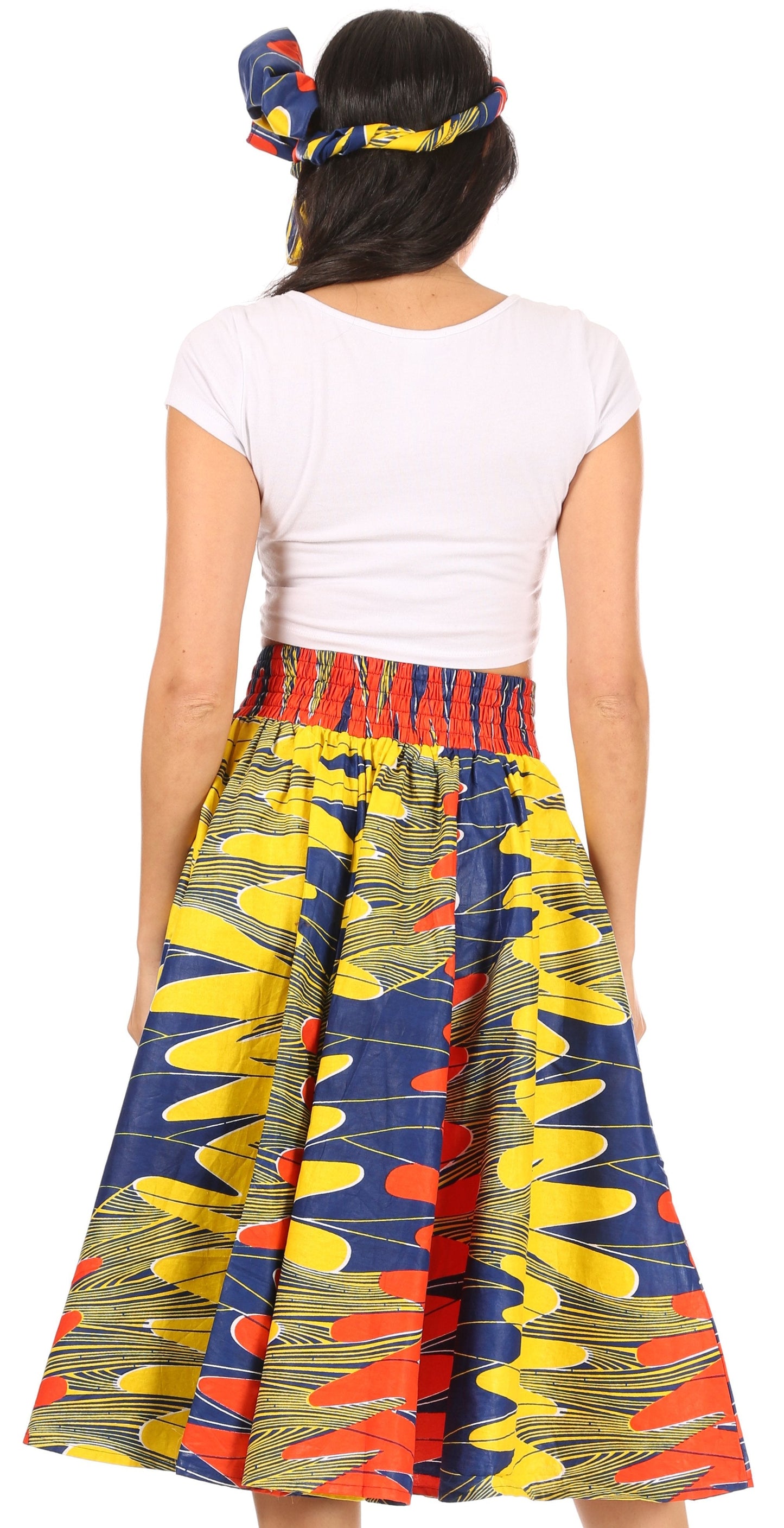 Sakkas African Dutch Ankara Wax Print Full Circle Skirt - Concordia Style Boutique