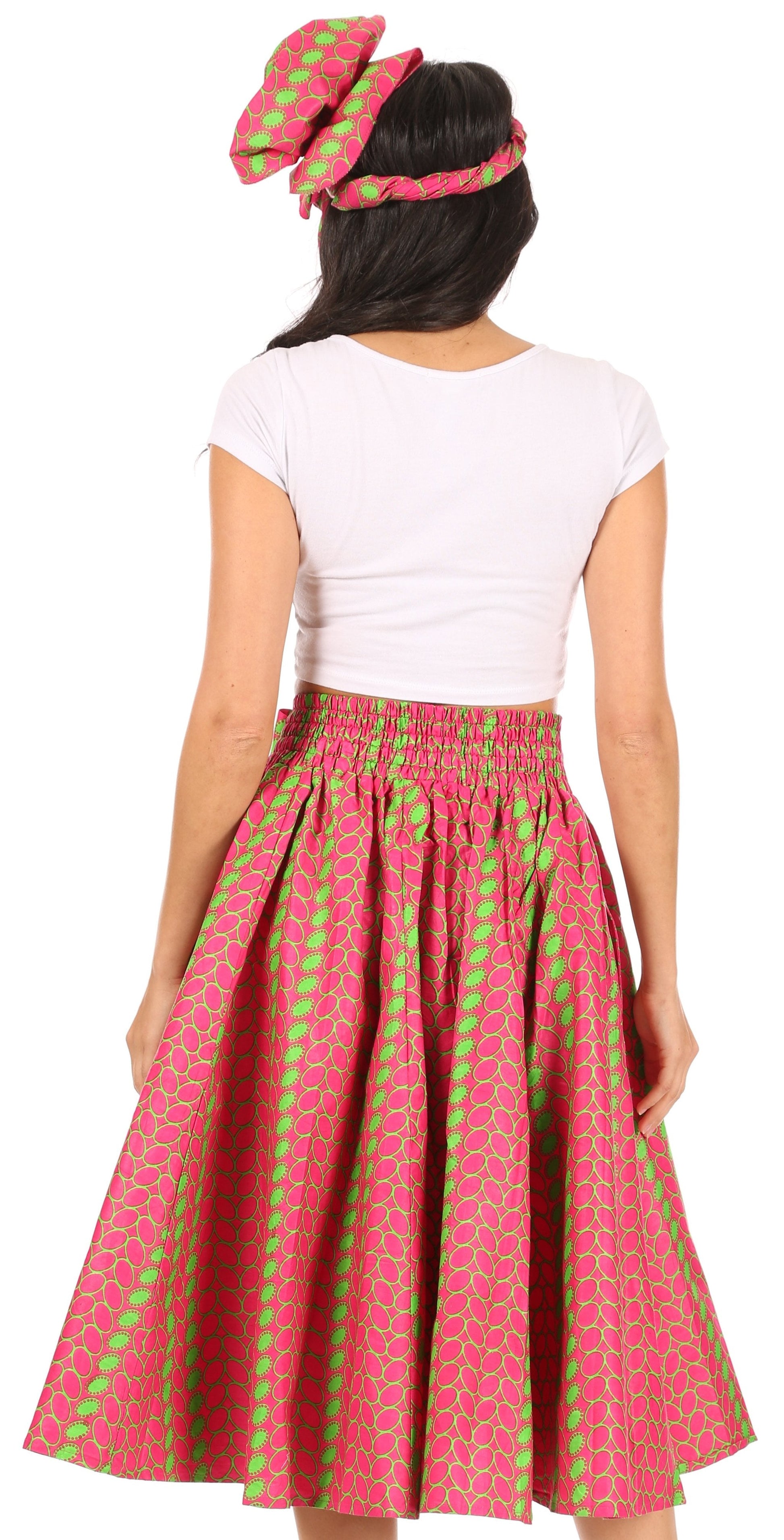 Sakkas African Dutch Ankara Wax Print Full Circle Skirt - Concordia Style Boutique