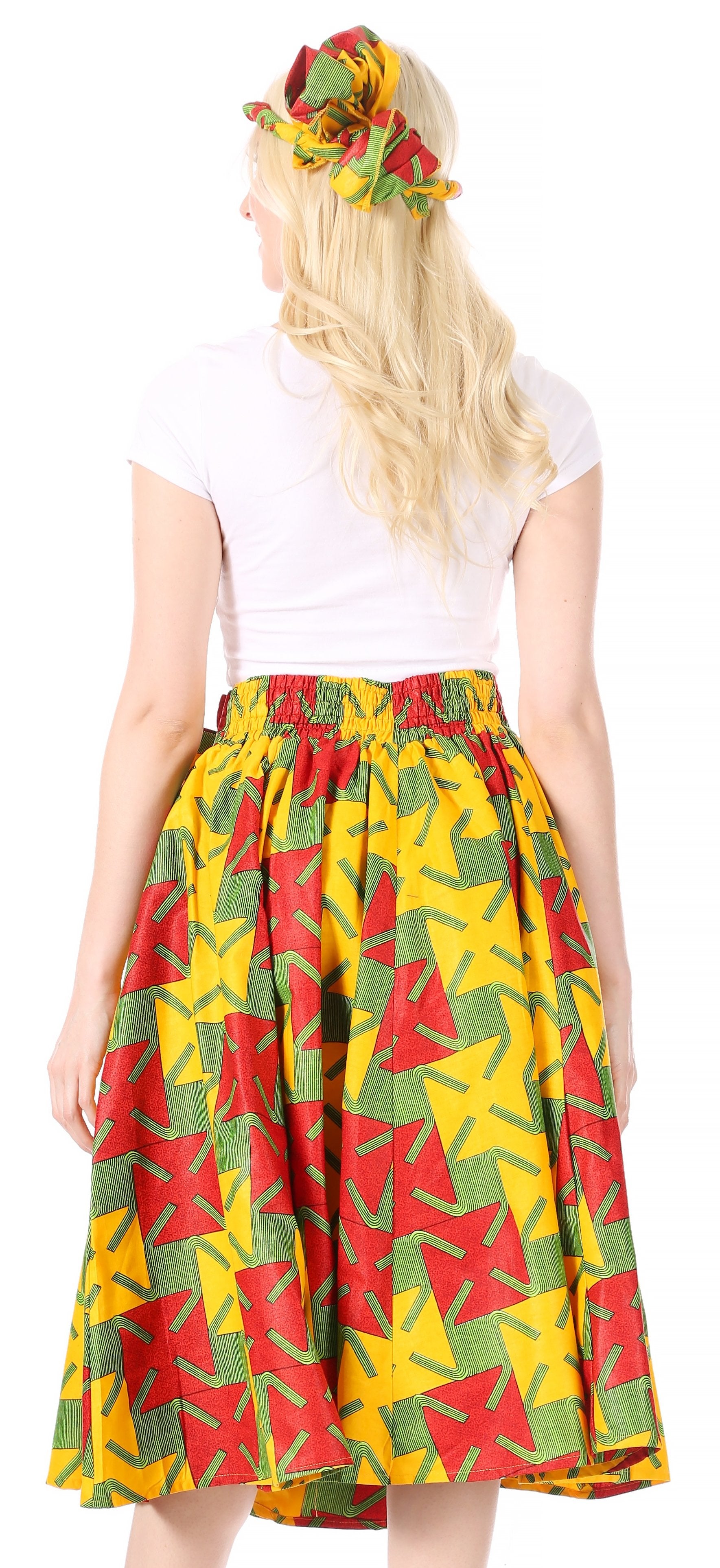 Sakkas African Dutch Ankara Wax Print Full Circle Skirt - Concordia Style Boutique