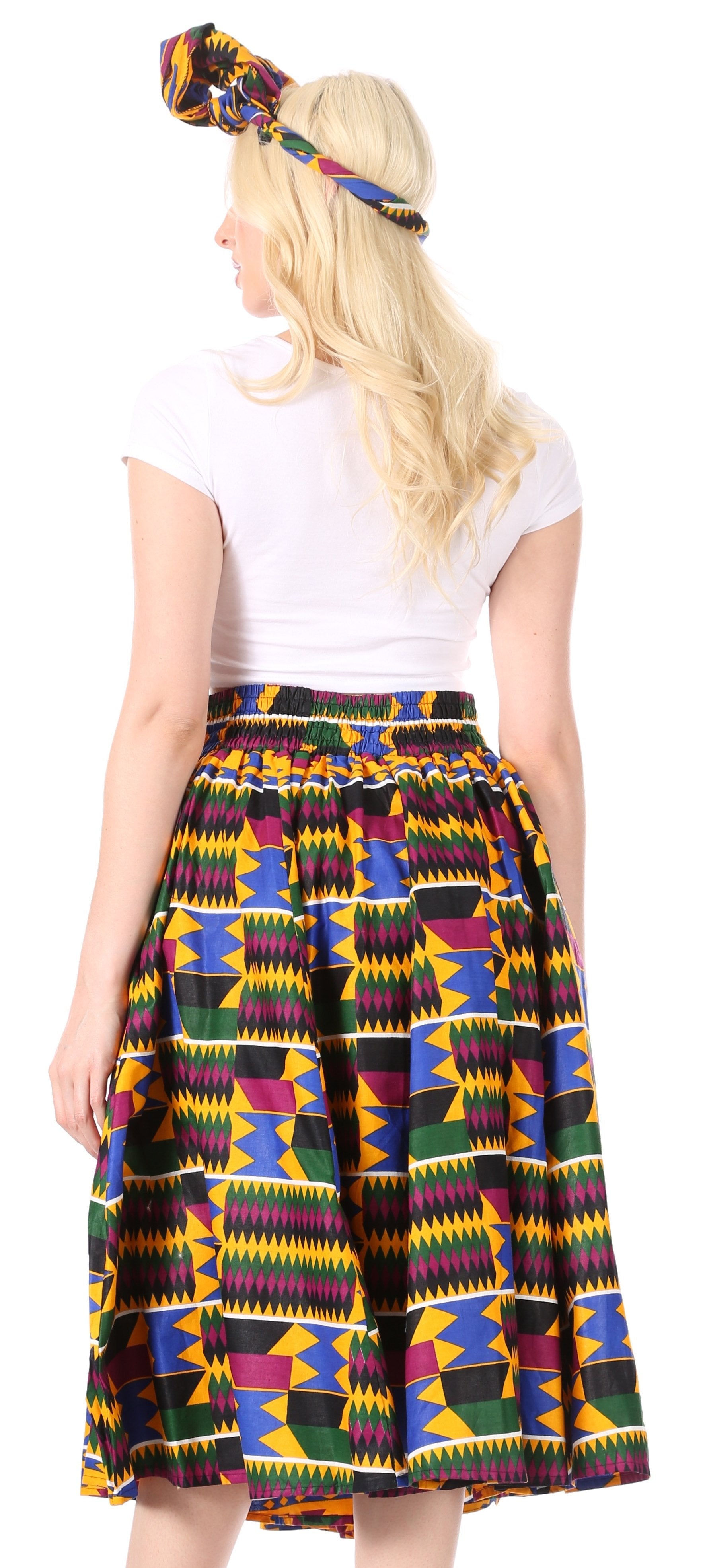 Sakkas African Dutch Ankara Wax Print Full Circle Skirt - Concordia Style Boutique