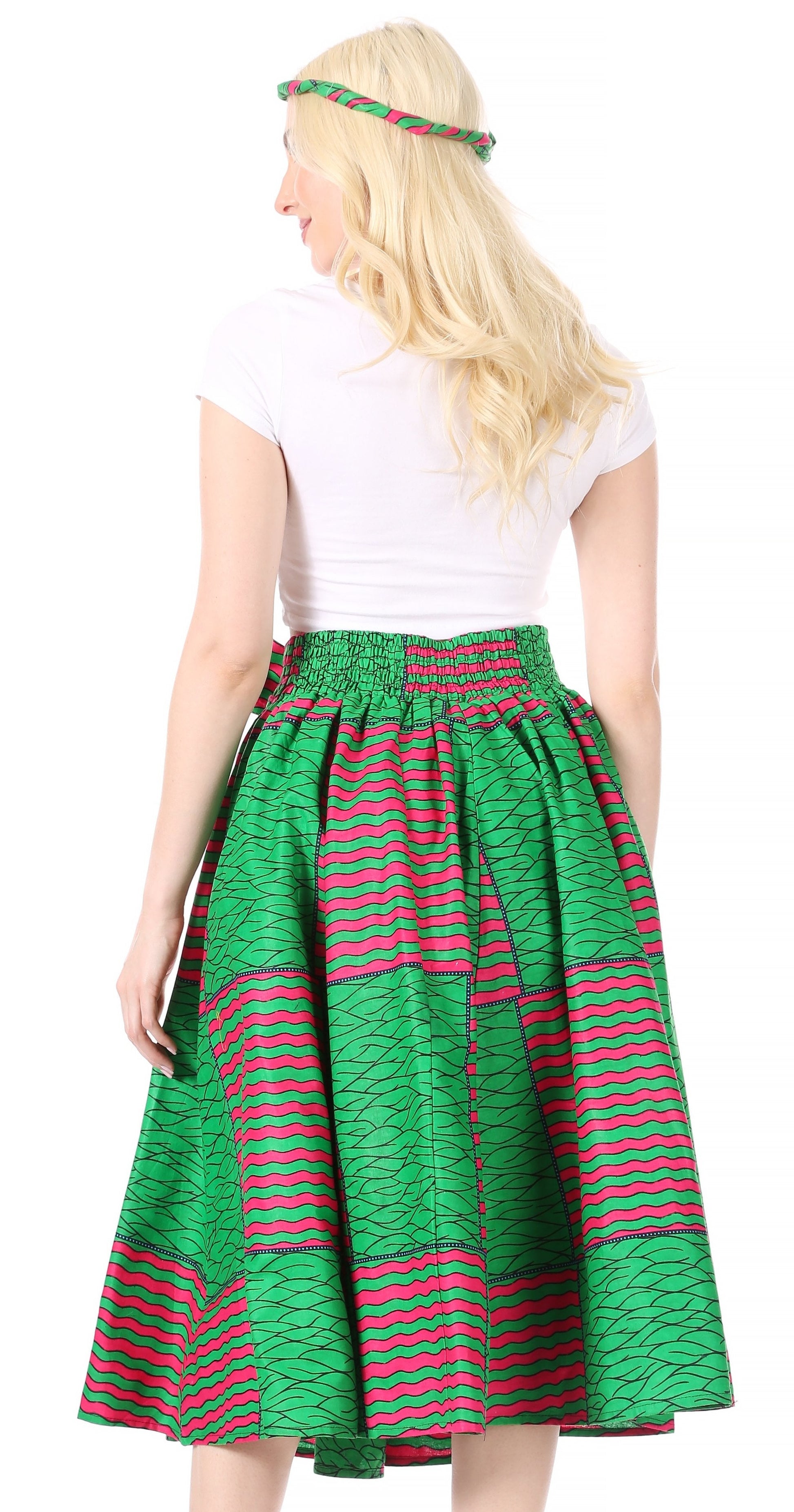 Sakkas African Dutch Ankara Wax Print Full Circle Skirt - Concordia Style Boutique