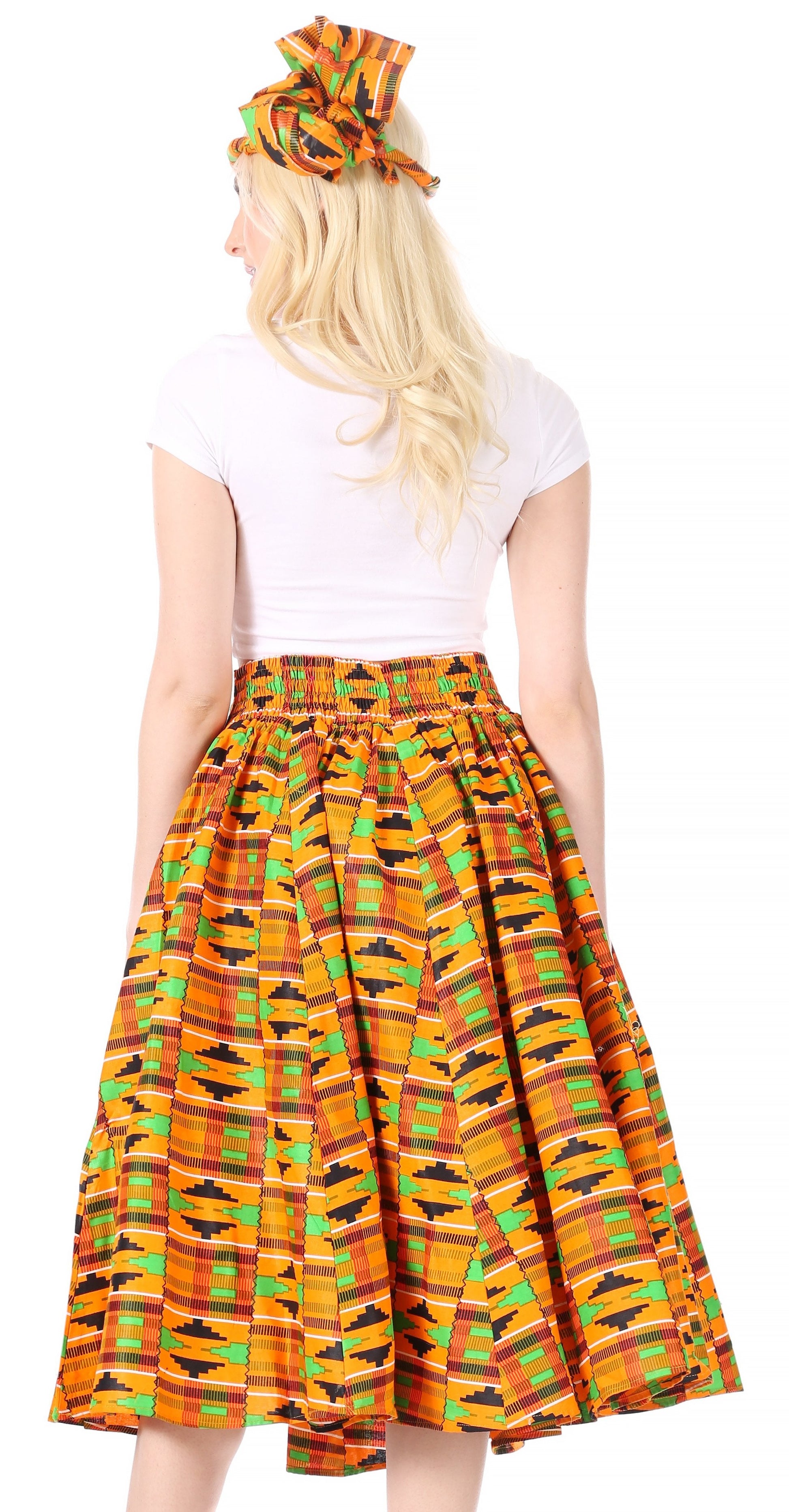 Sakkas African Dutch Ankara Wax Print Full Circle Skirt - Concordia Style Boutique