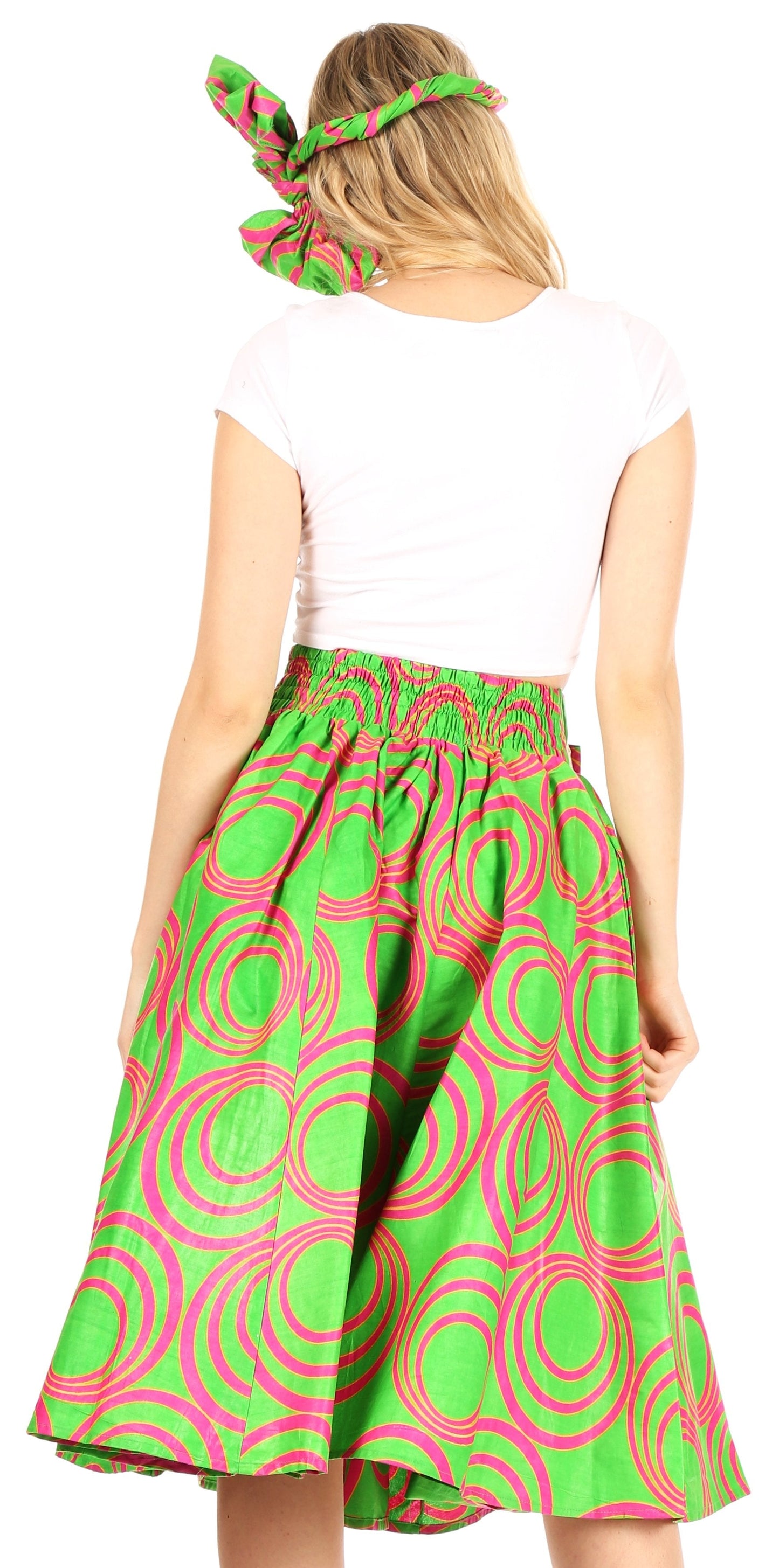 Sakkas African Dutch Ankara Wax Print Full Circle Skirt - Concordia Style Boutique