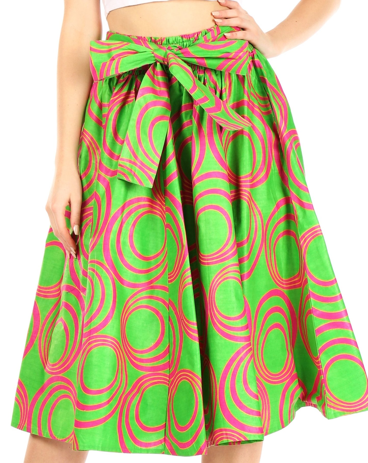 Sakkas African Dutch Ankara Wax Print Full Circle Skirt - Concordia Style Boutique