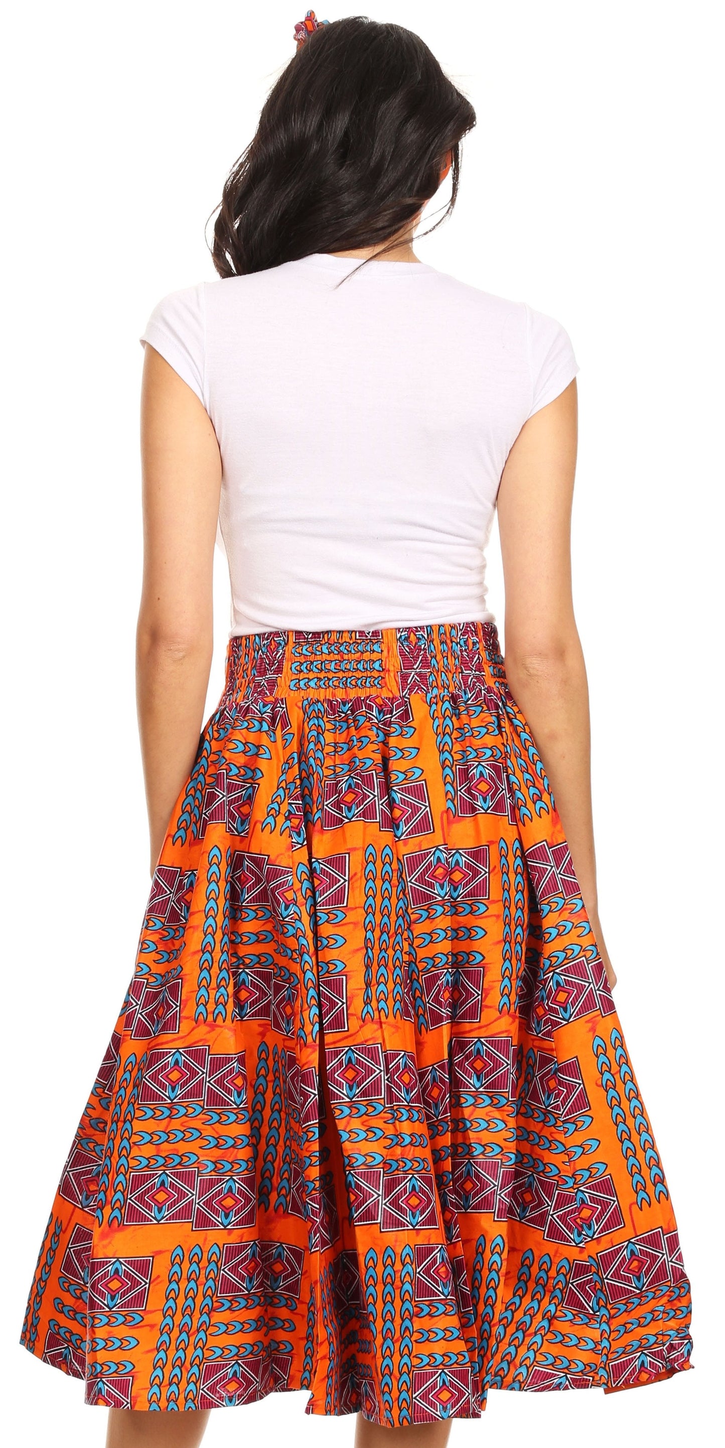 Sakkas African Dutch Ankara Wax Print Full Circle Skirt - Concordia Style Boutique