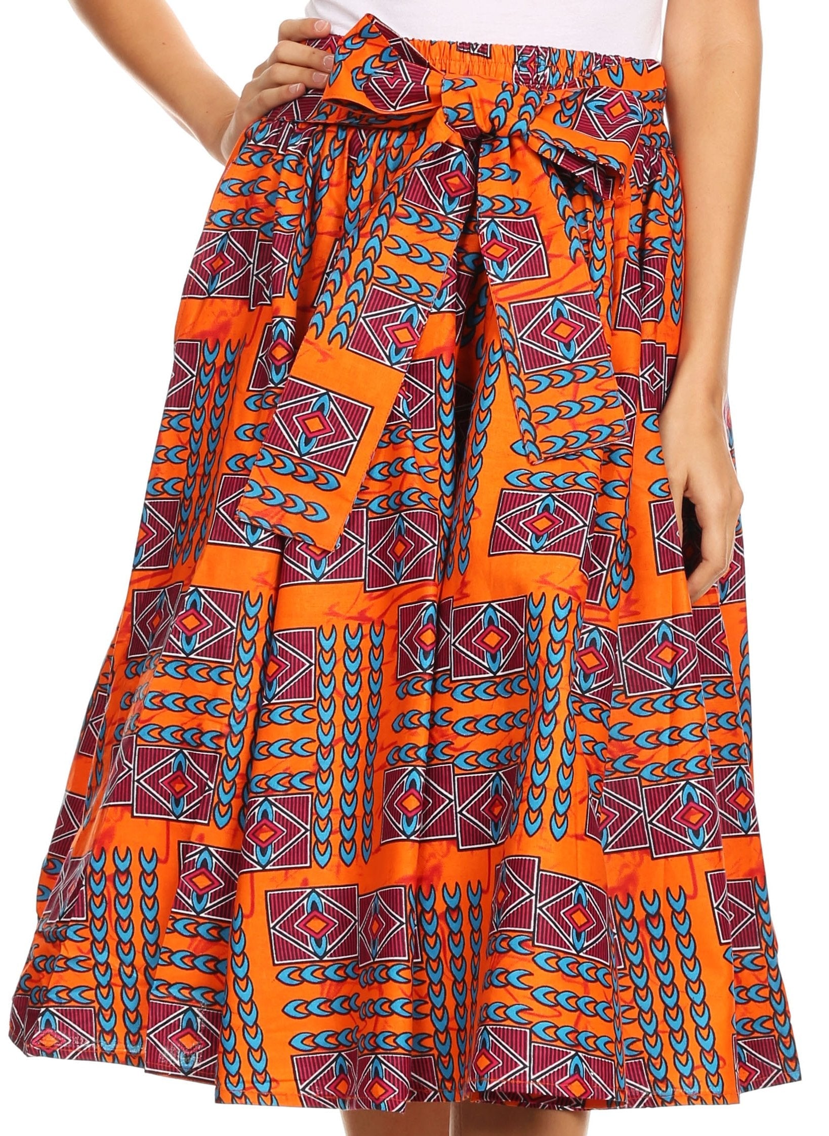 Sakkas African Dutch Ankara Wax Print Full Circle Skirt - Concordia Style Boutique