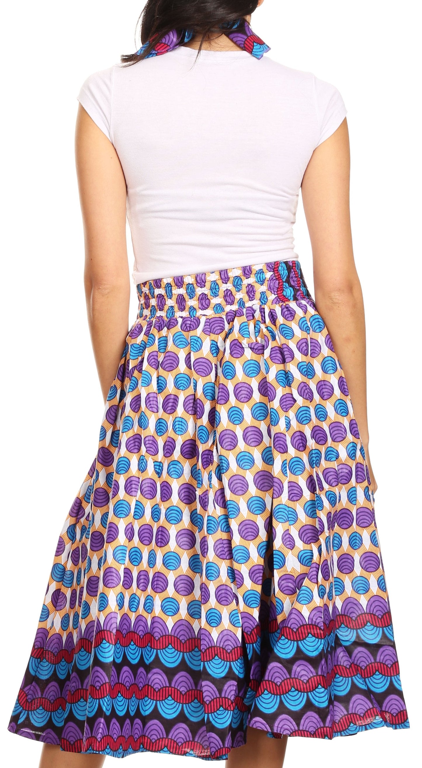 Sakkas African Dutch Ankara Wax Print Full Circle Skirt - Concordia Style Boutique