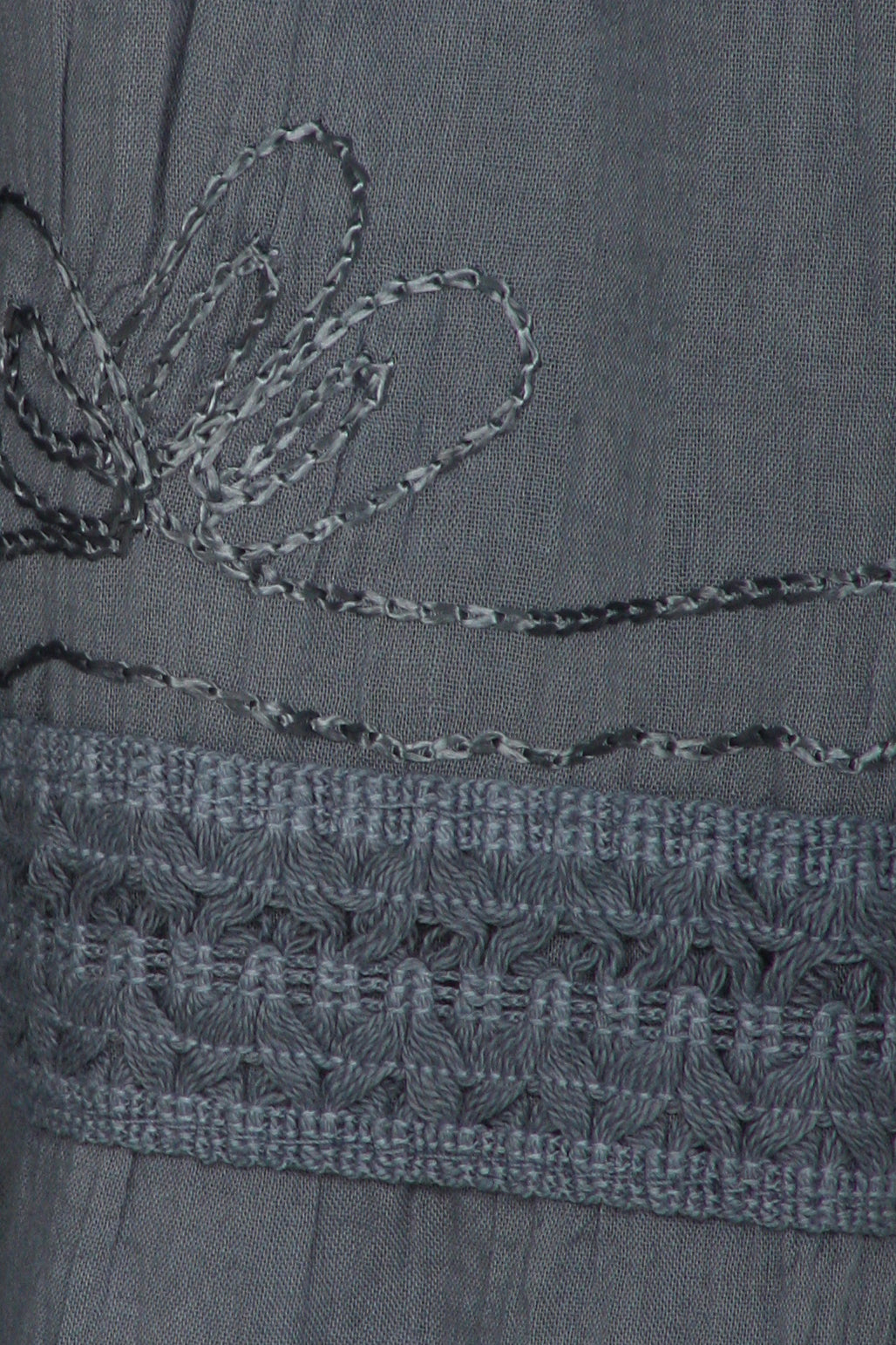 Sakkas Solid Embroidered Gypsy / Bohemian Full / Maxi / Long Cotton Skirt - Concordia Style Boutique