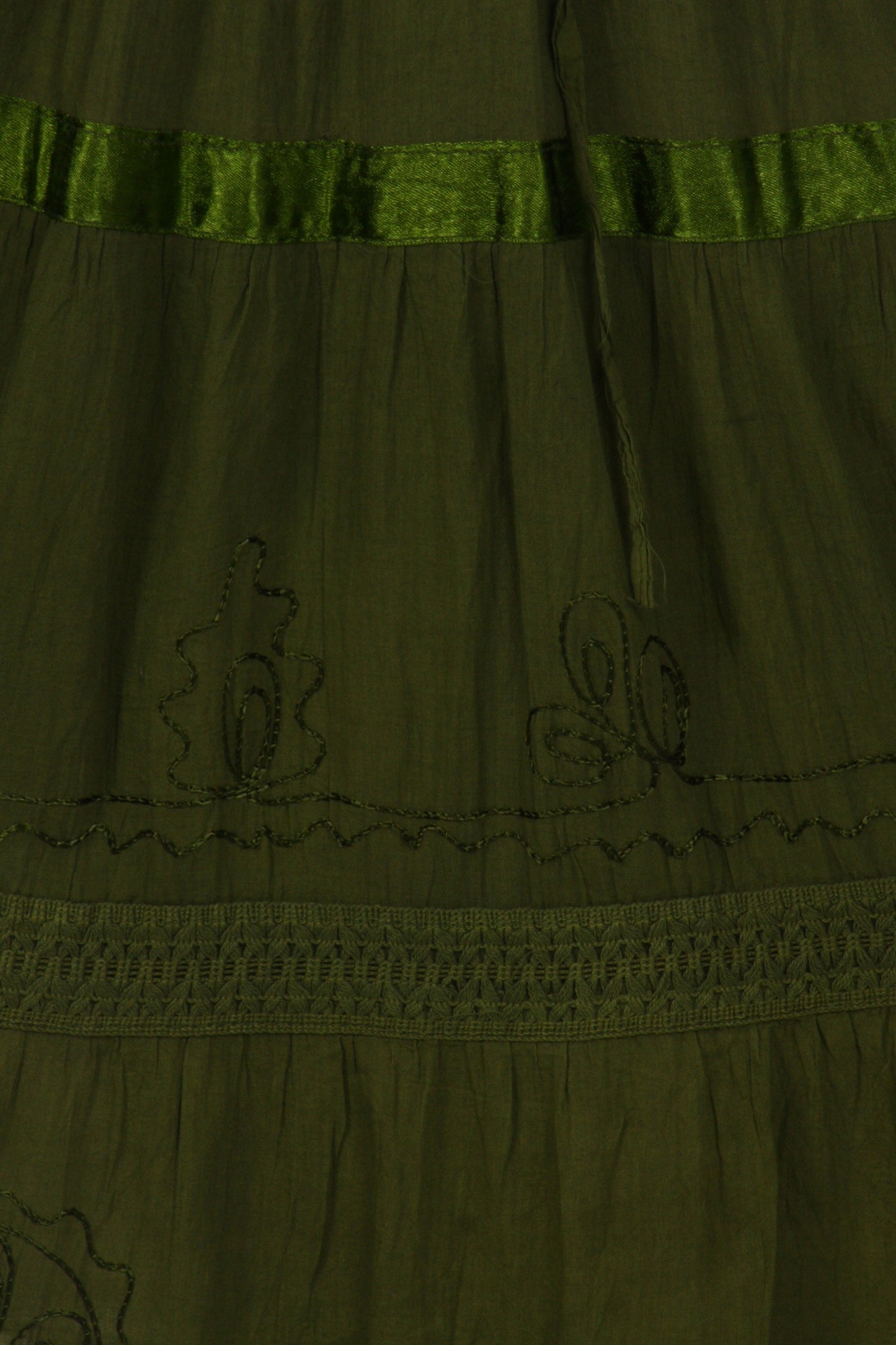 Sakkas Solid Embroidered Gypsy / Bohemian Full / Maxi / Long Cotton Skirt - Concordia Style Boutique