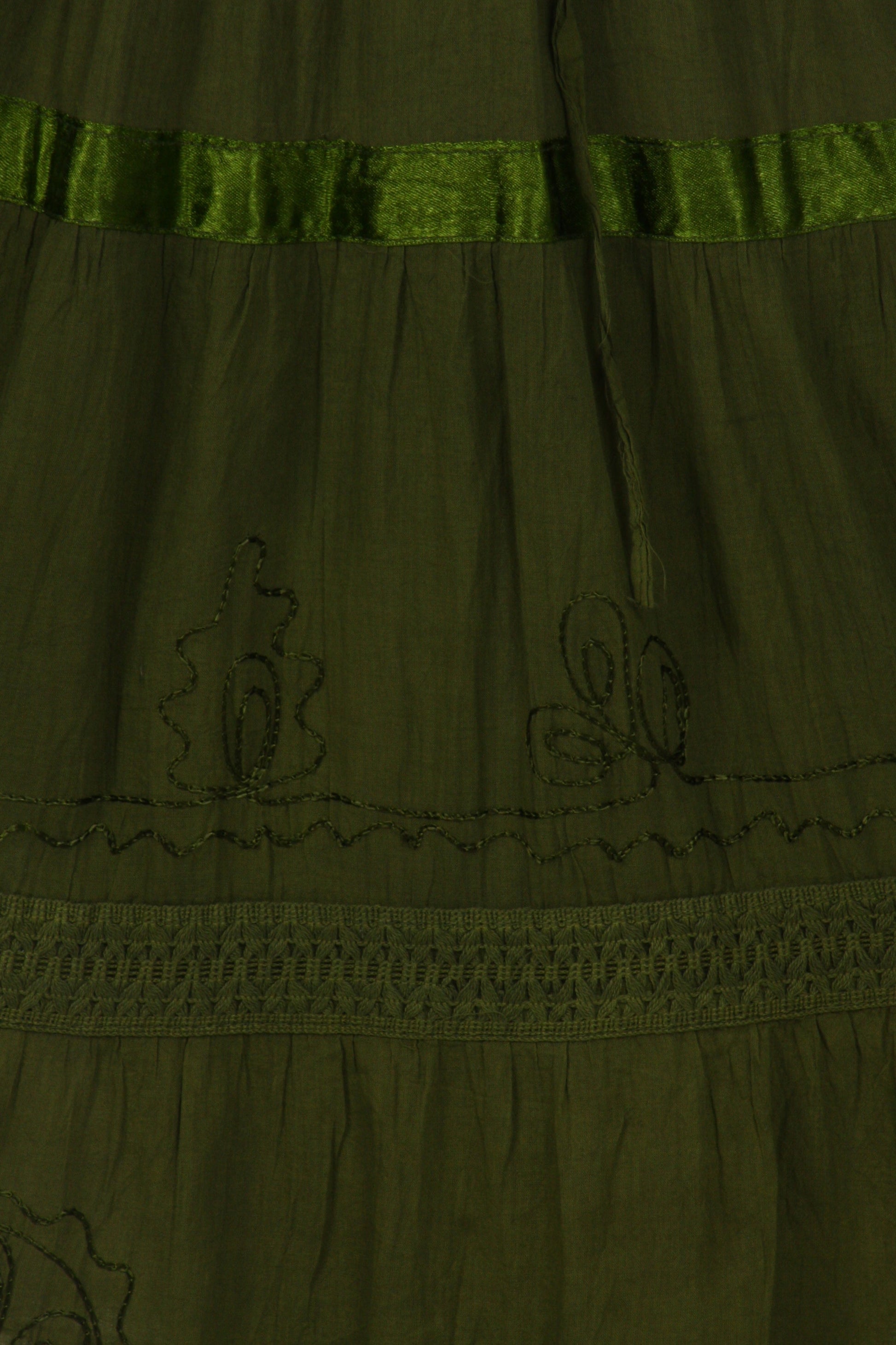 Sakkas Solid Embroidered Gypsy / Bohemian Full / Maxi / Long Cotton Skirt - Concordia Style Boutique