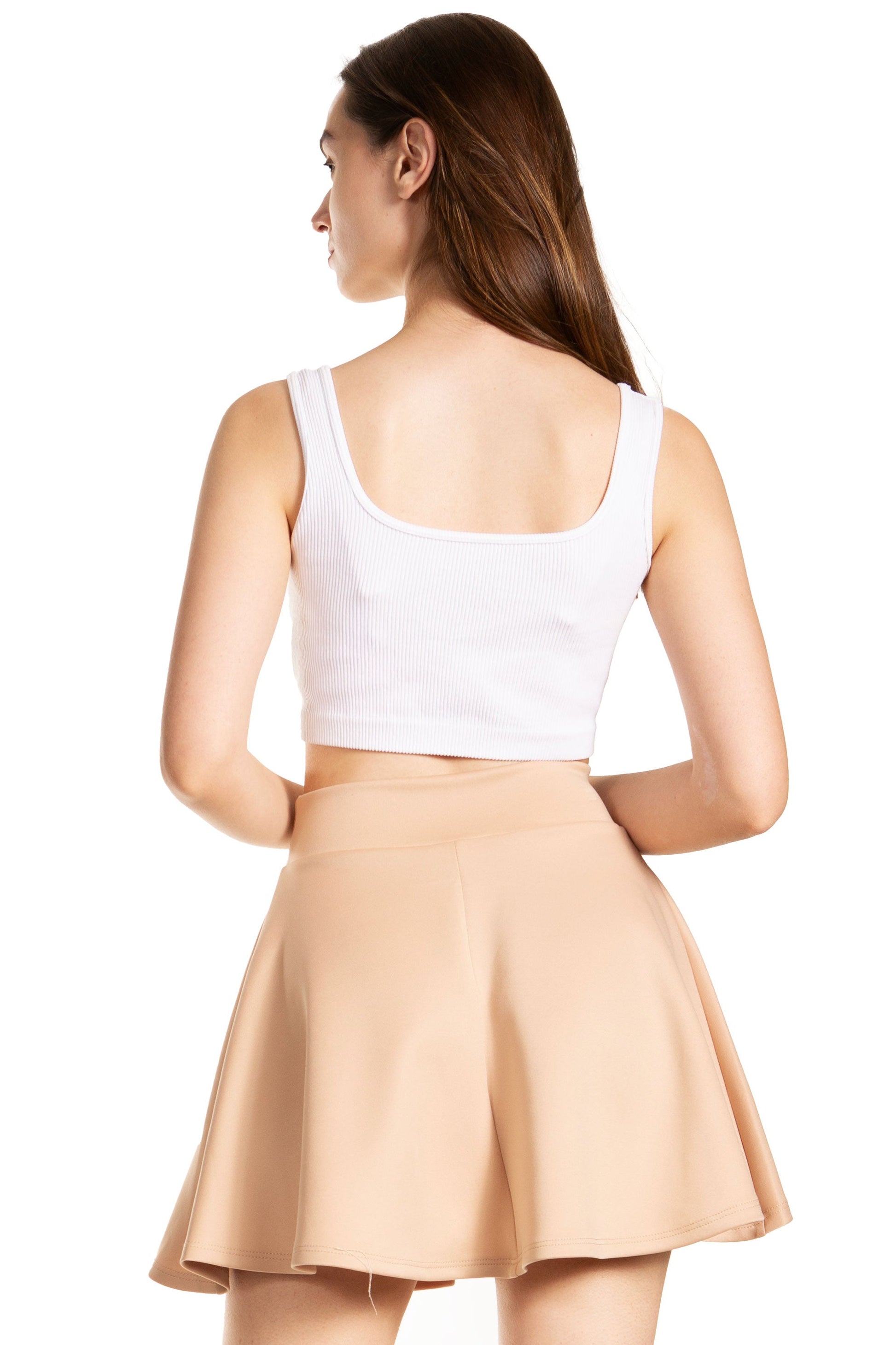 Sakkas Womens Basic Versatile Stretchy Flared Casual Mini Skater Skirt Made in USA - Concordia Style Boutique