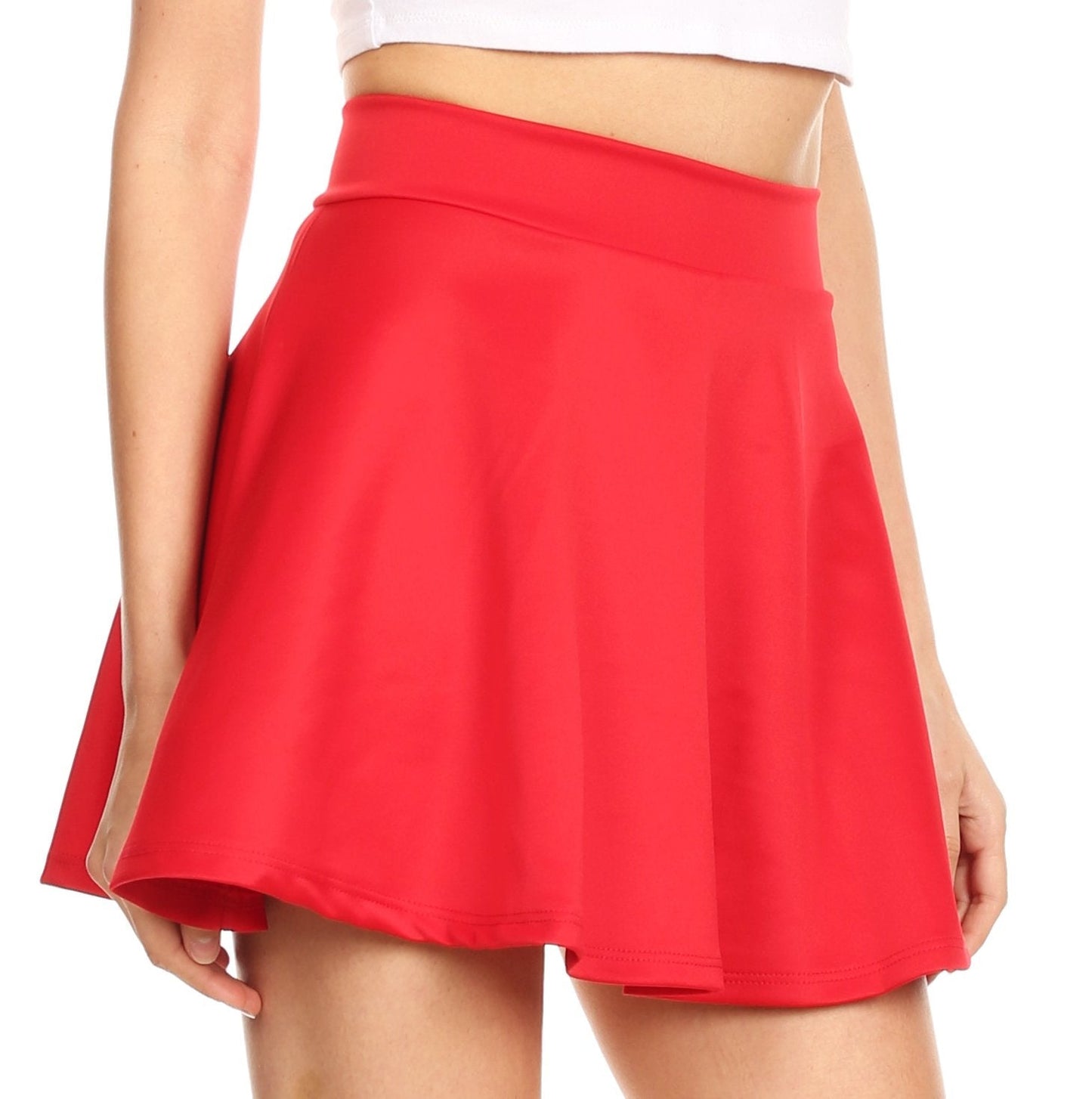 Sakkas Womens Basic Versatile Stretchy Flared Casual Mini Skater Skirt Made in USA - Concordia Style Boutique
