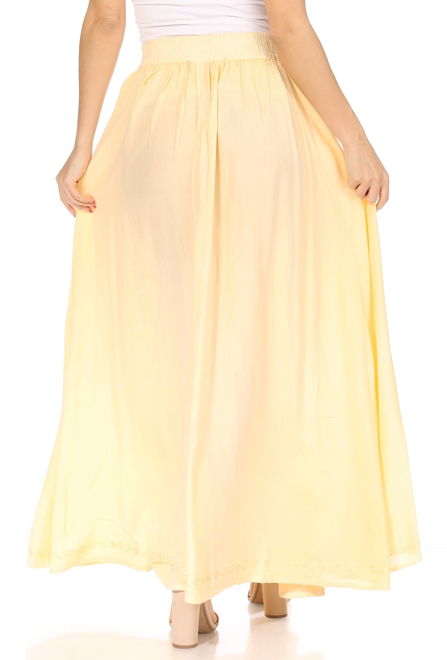 Sakkas Noemi Women's Long Maxi Summer Casual Boho Skirt Elastic Waist & Pockets - Concordia Style Boutique